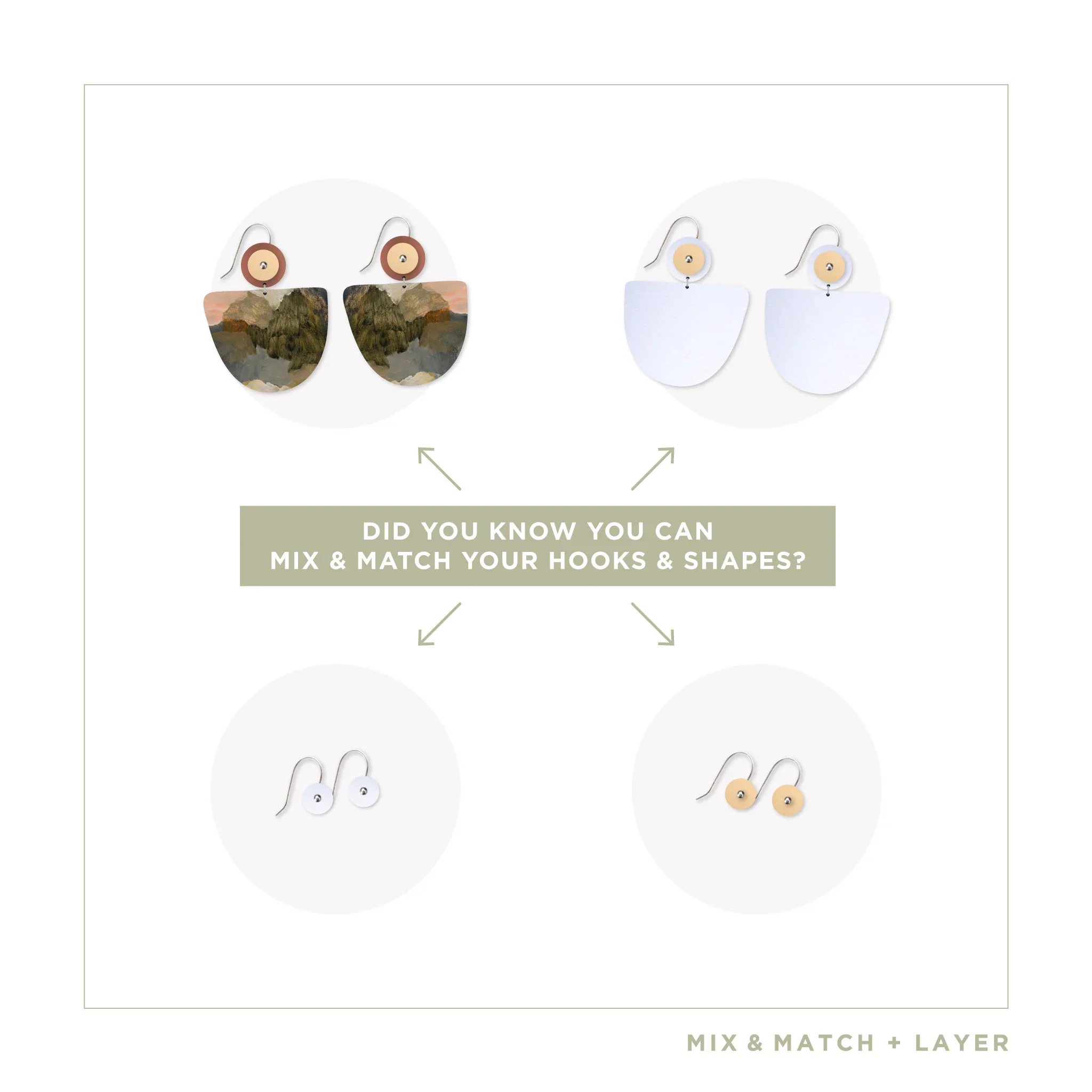 Kiasmin 2 Elegance Organic Bell Circles Drop Earrings - Image 5