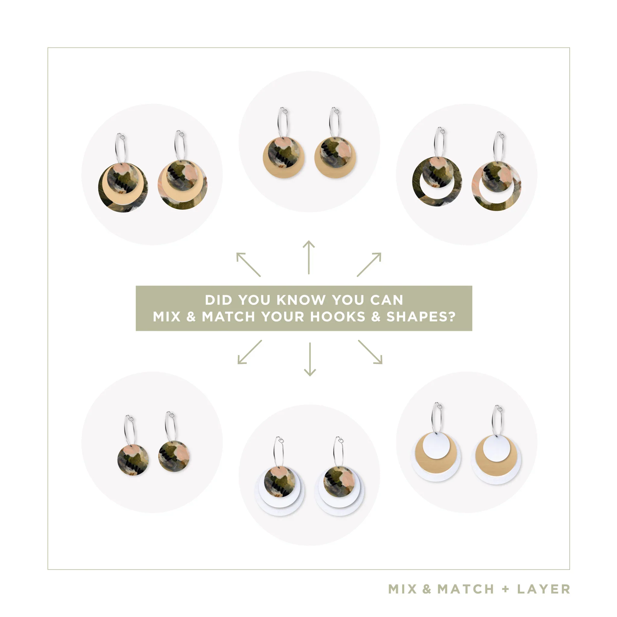 Kiasmin 2 Elegance Three Circle Hoop Earrings - Image 5
