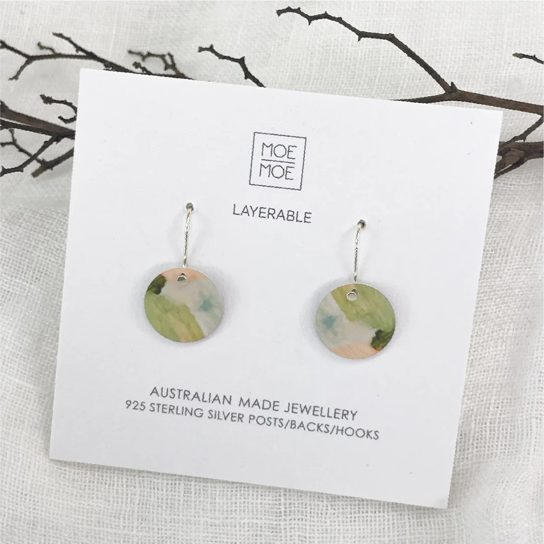 Kiasmin Aura Small Circle Drop Earrings - Image 3