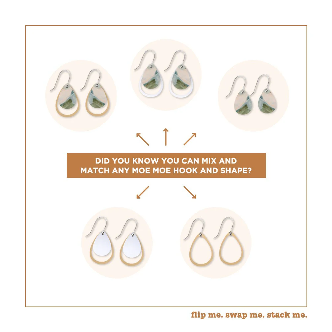Kiasmin Aura Layered Iconic Outline Drop Earrings - Image 5