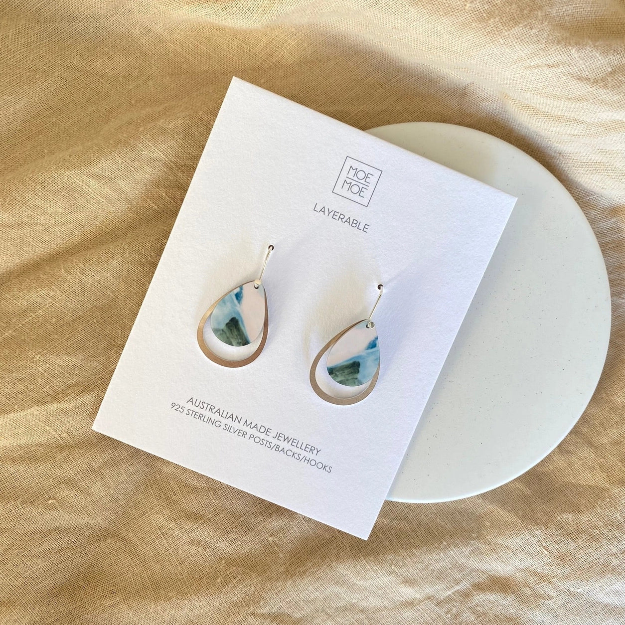 Kiasmin Aura Layered Iconic Outline Drop Earrings - Image 8
