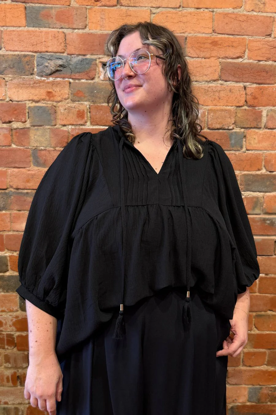 Kimberly Flowy Blouse - Black - Image 4