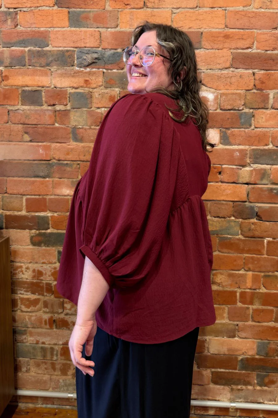 Kimberly Flowy Blouse - Burgundy - Image 7
