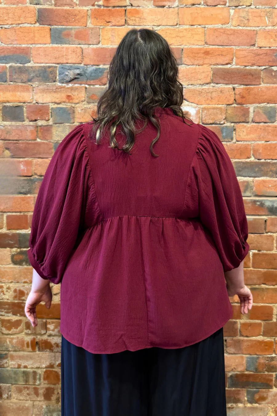 Kimberly Flowy Blouse - Burgundy - Image 8