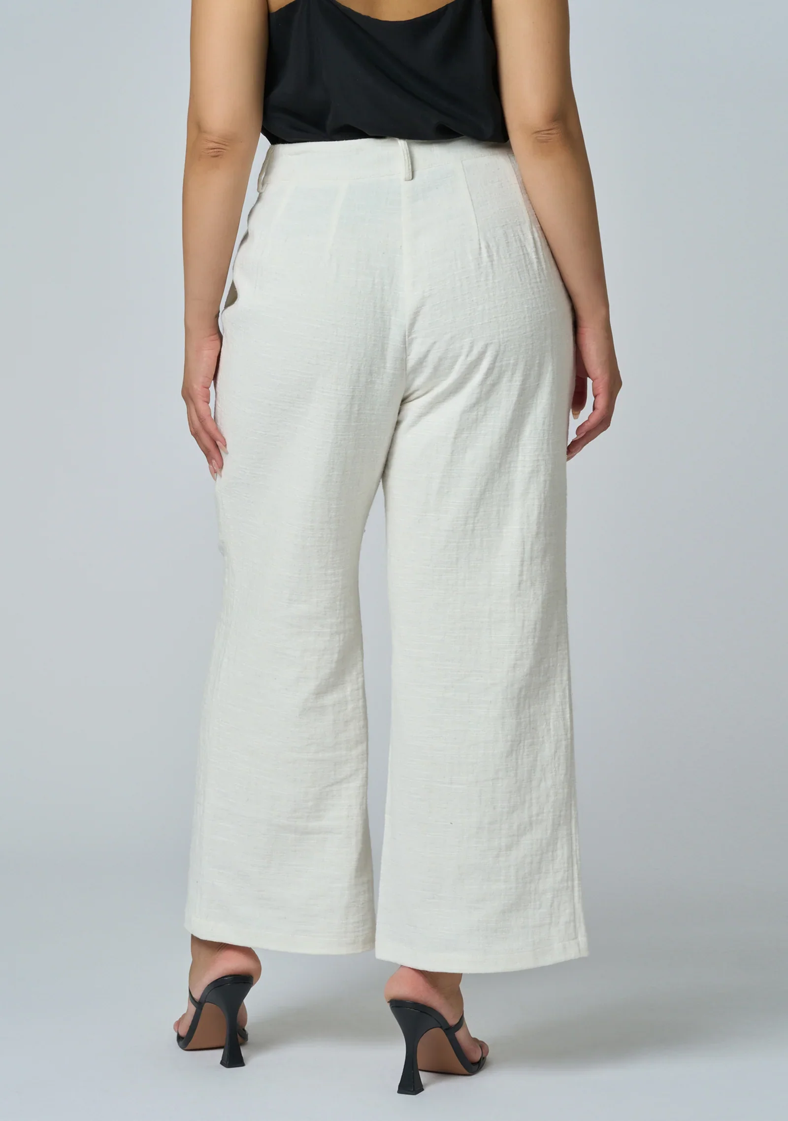 Lila Linen Wide Leg Pant - White - Image 5