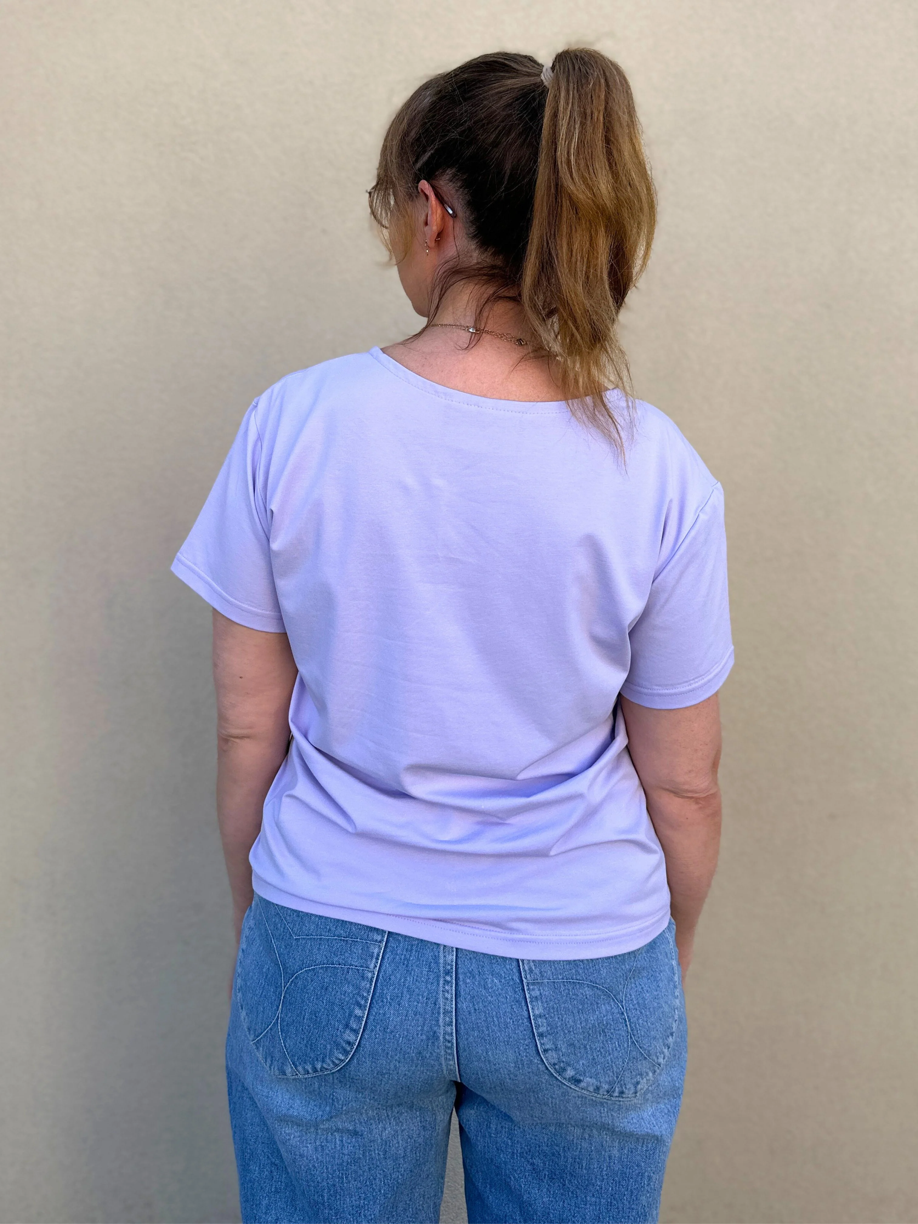 Lilac Scoop Neck Tee - Image 10