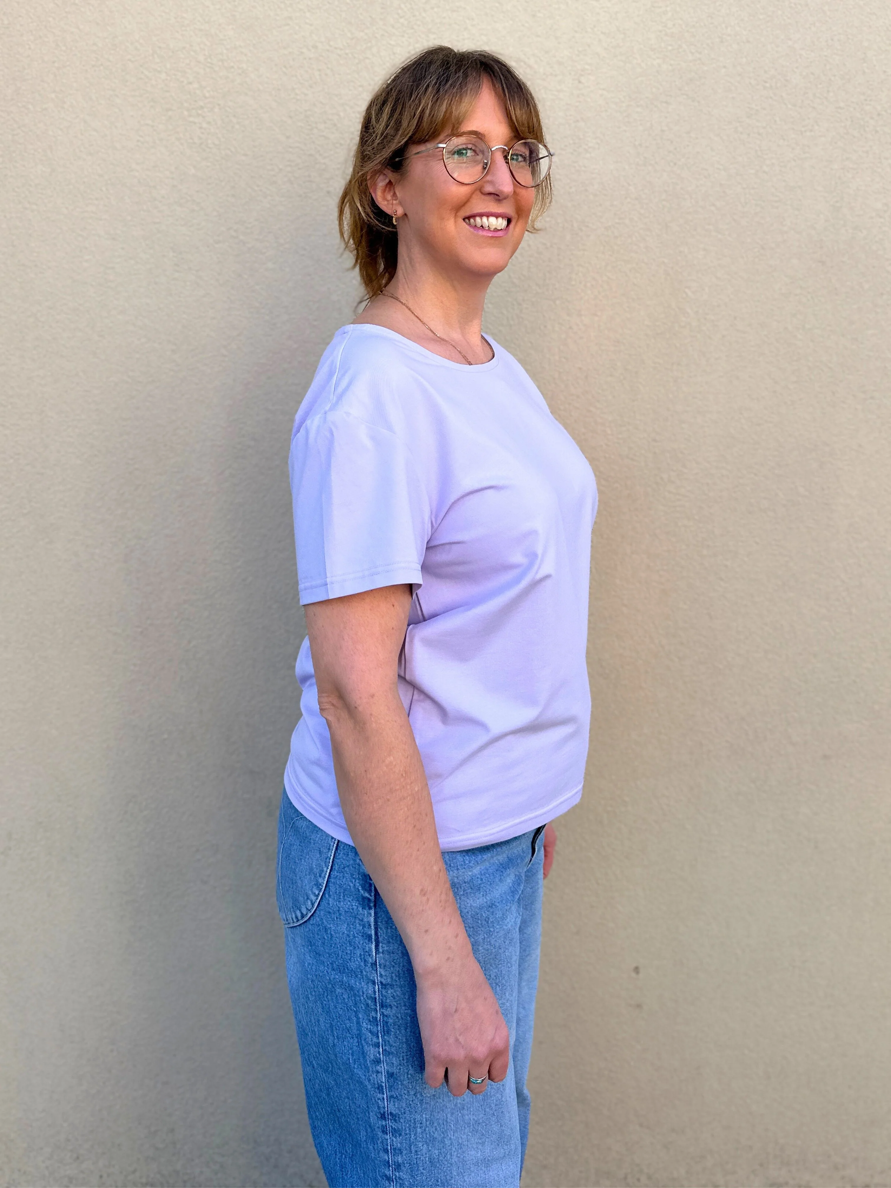 Lilac Scoop Neck Tee - Image 11