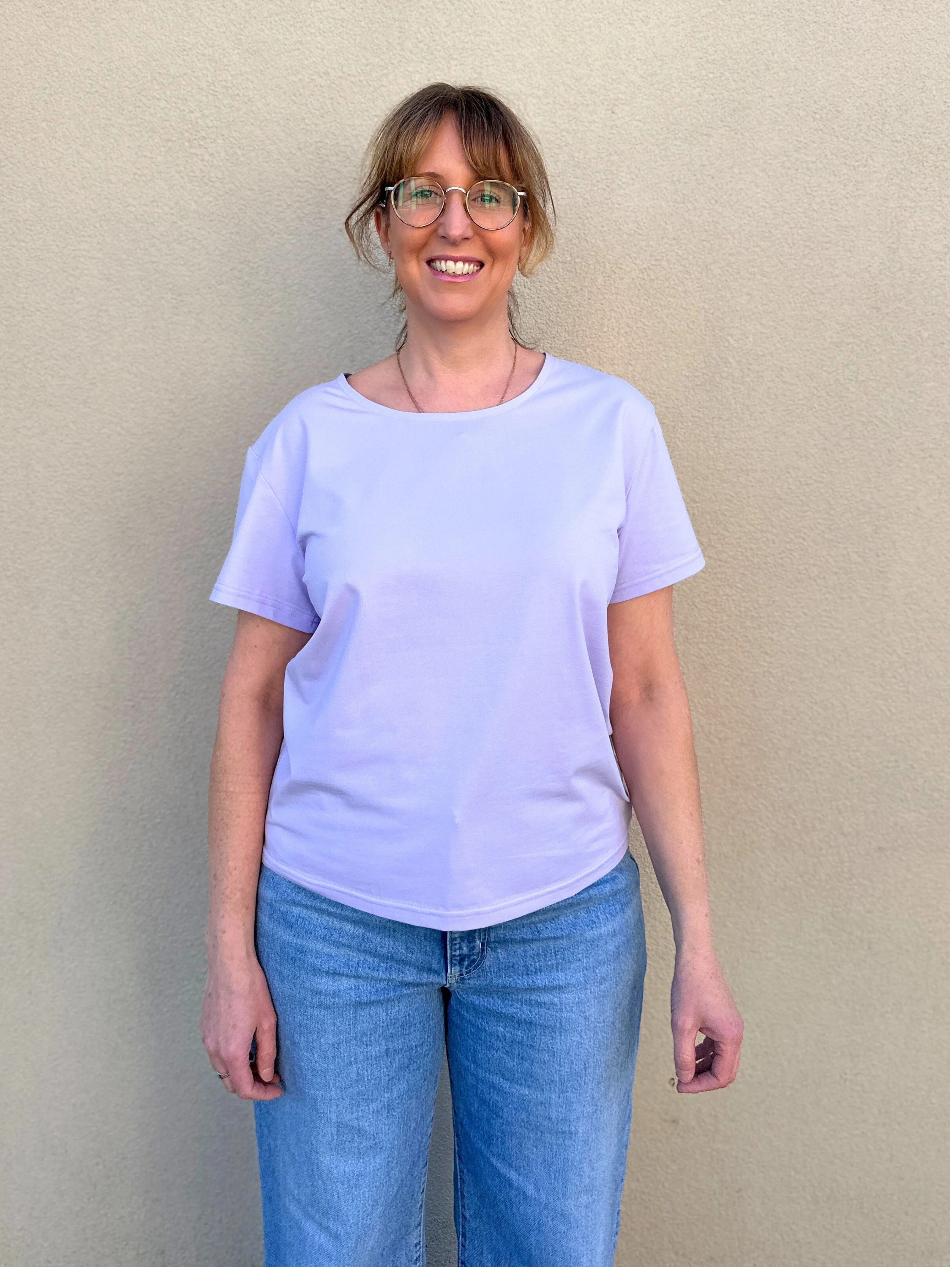 Lilac Scoop Neck Tee - Image 8