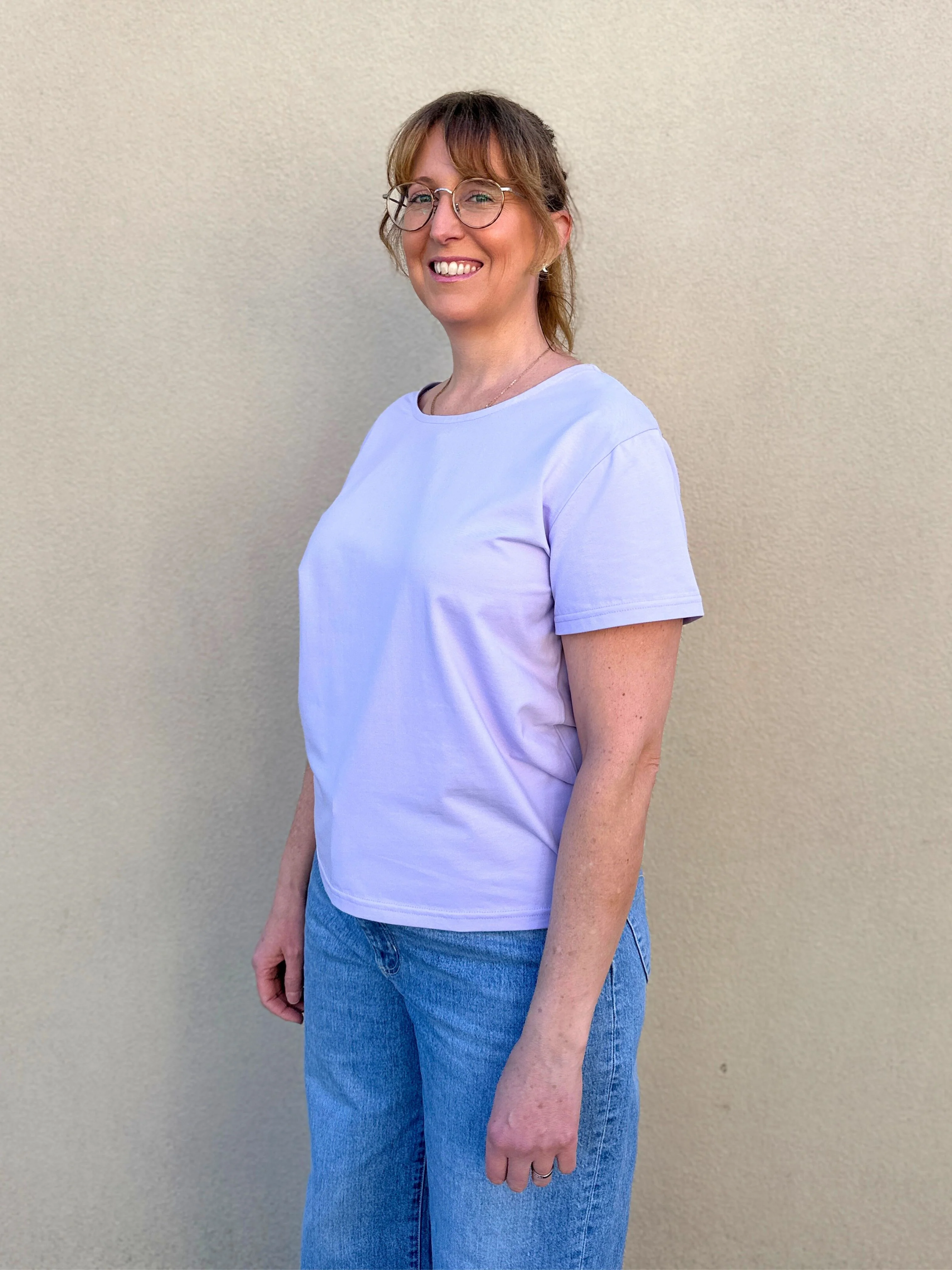 Lilac Scoop Neck Tee - Image 9
