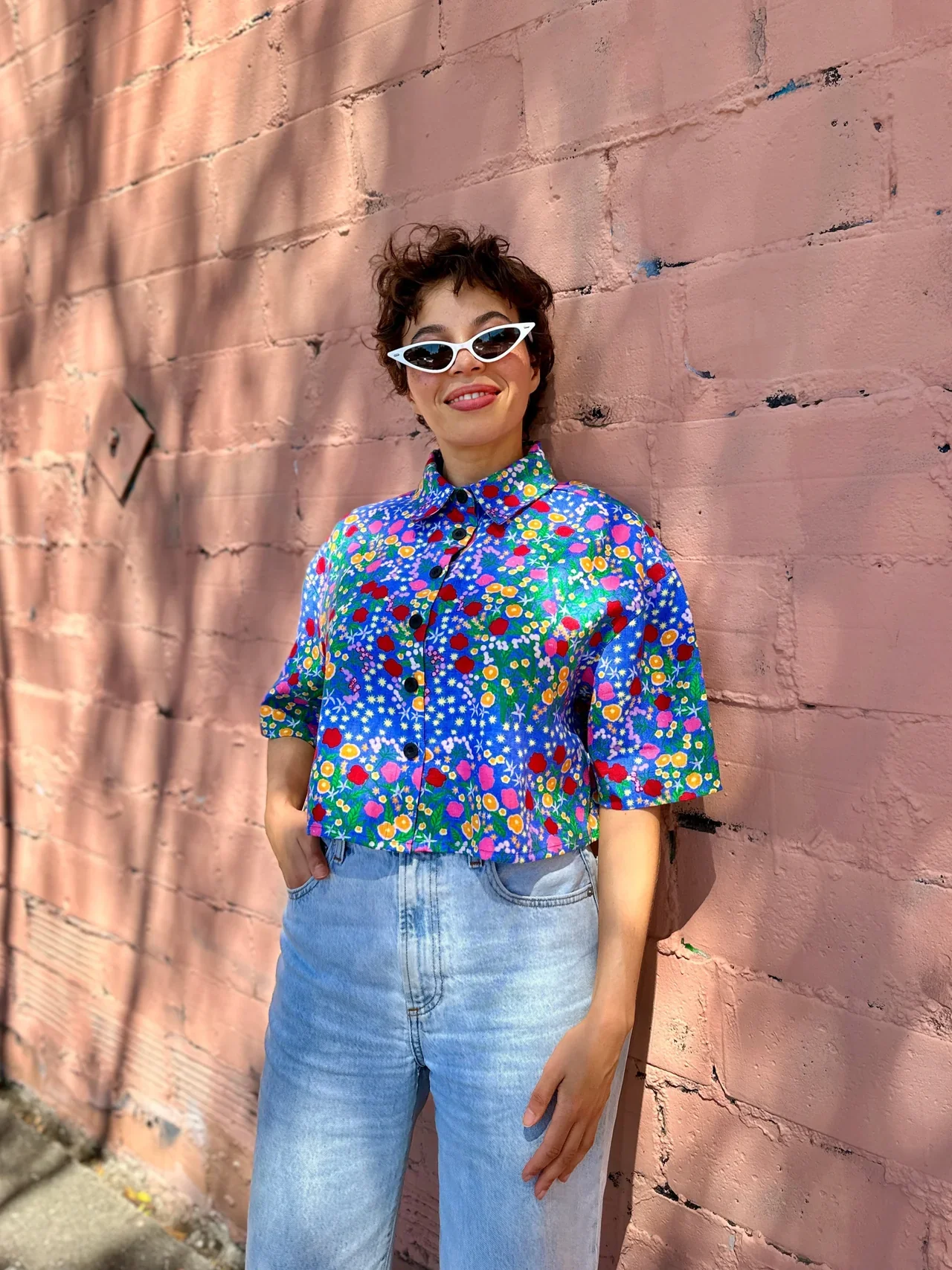 Linen Olivia Top – Super Bloom - Image 3