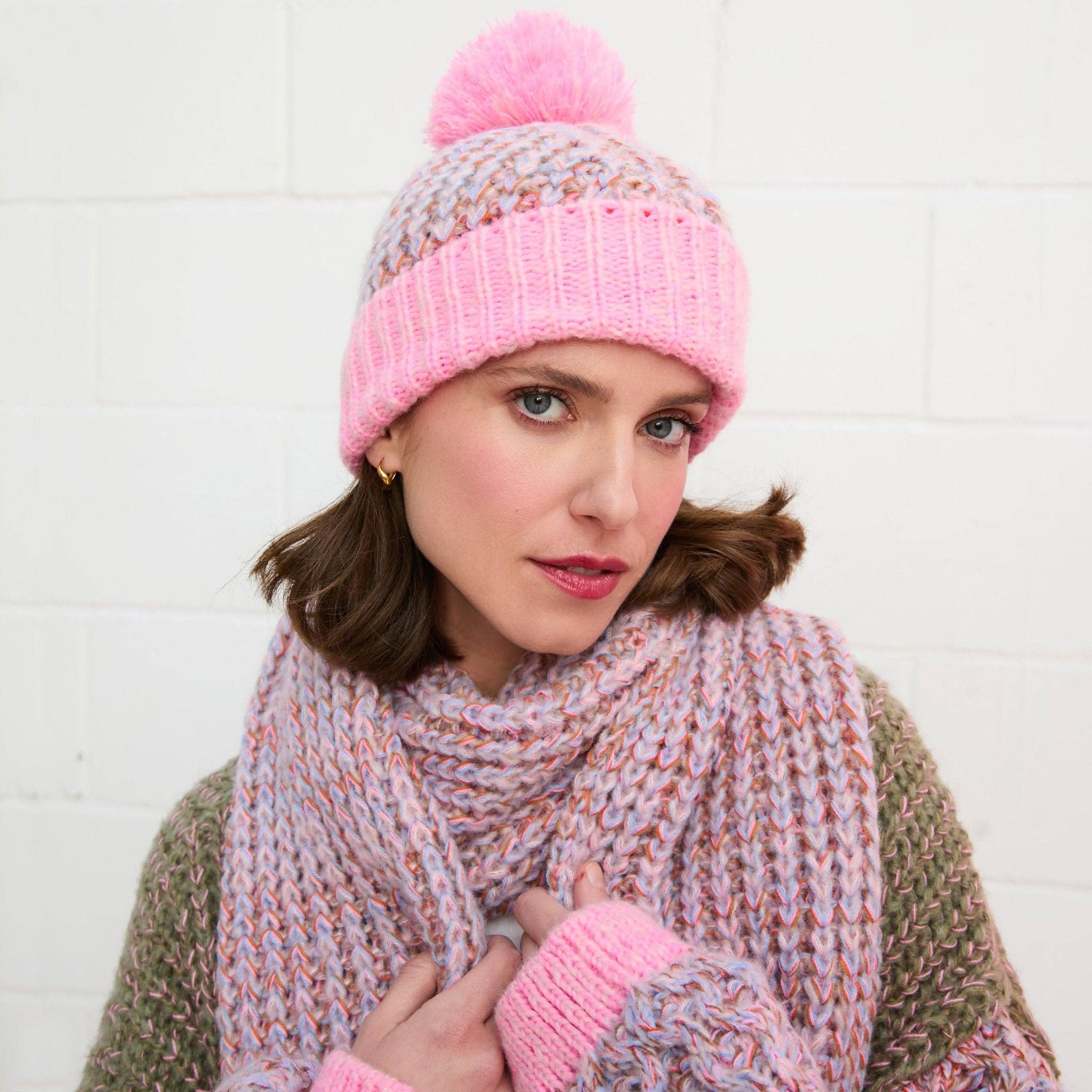 Lolly Hat Twist Bobble Pink Beanie - Image 7