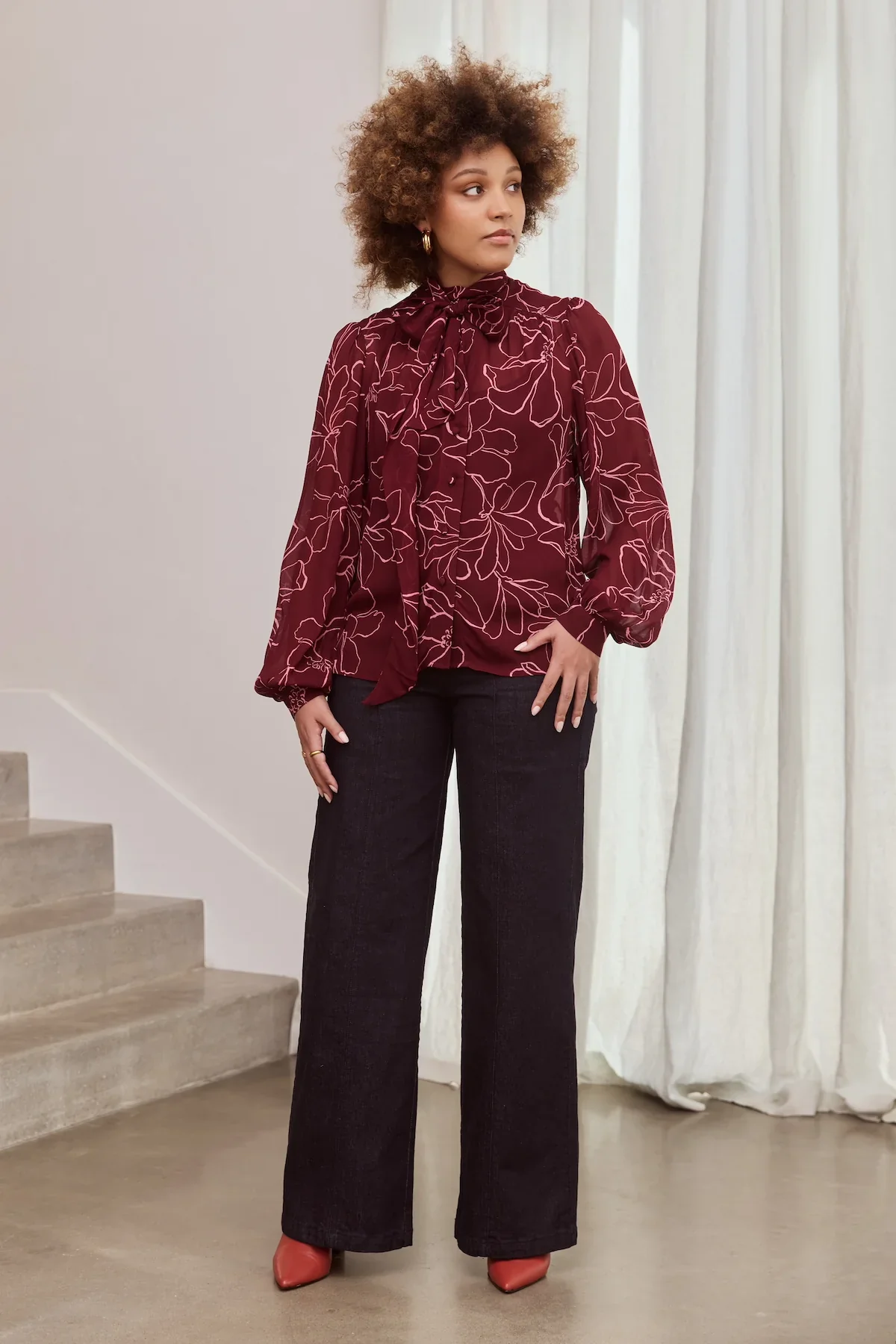 Magnolia Tie Neck Blouse - Image 11