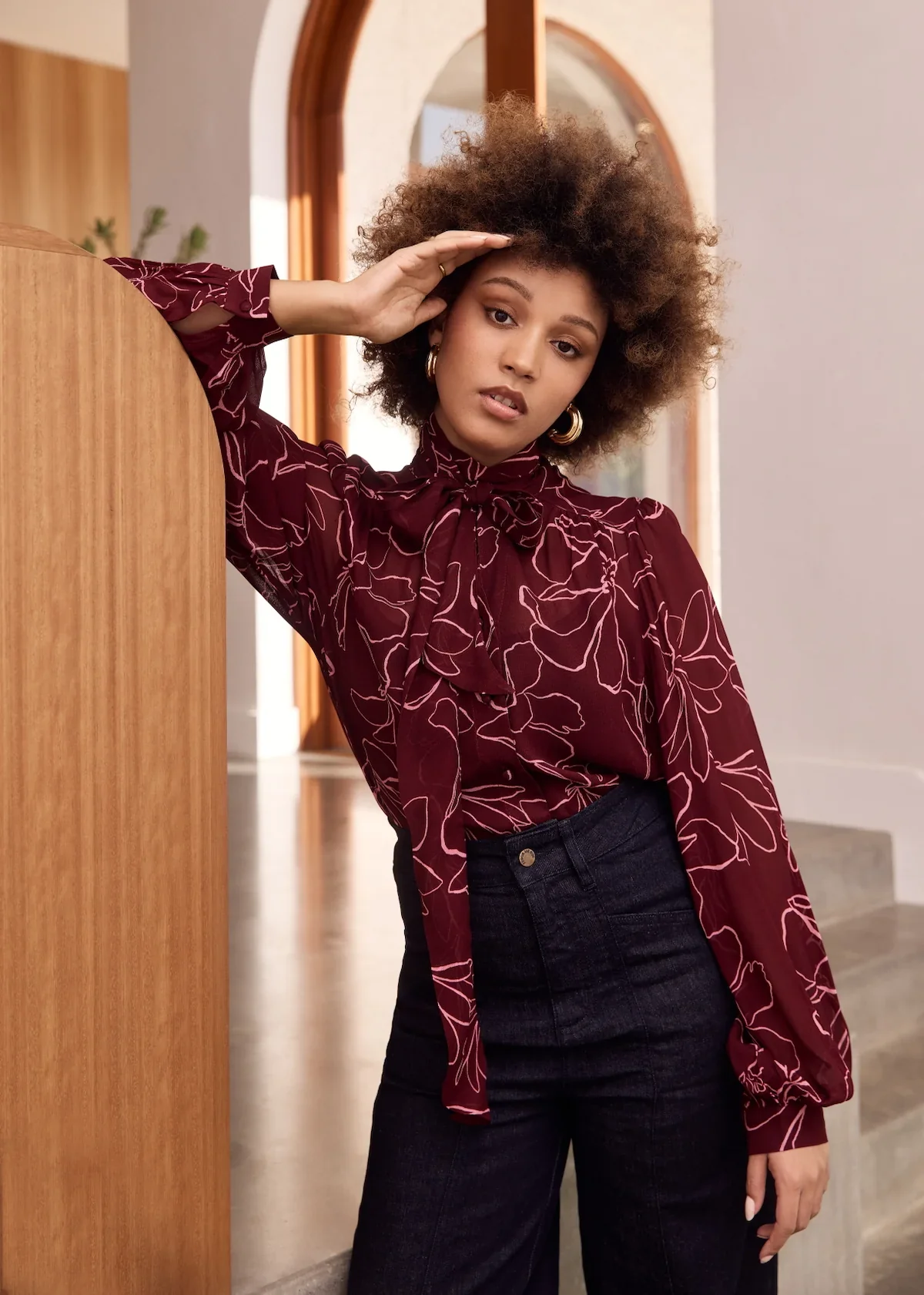 Magnolia Tie Neck Blouse - Image 2