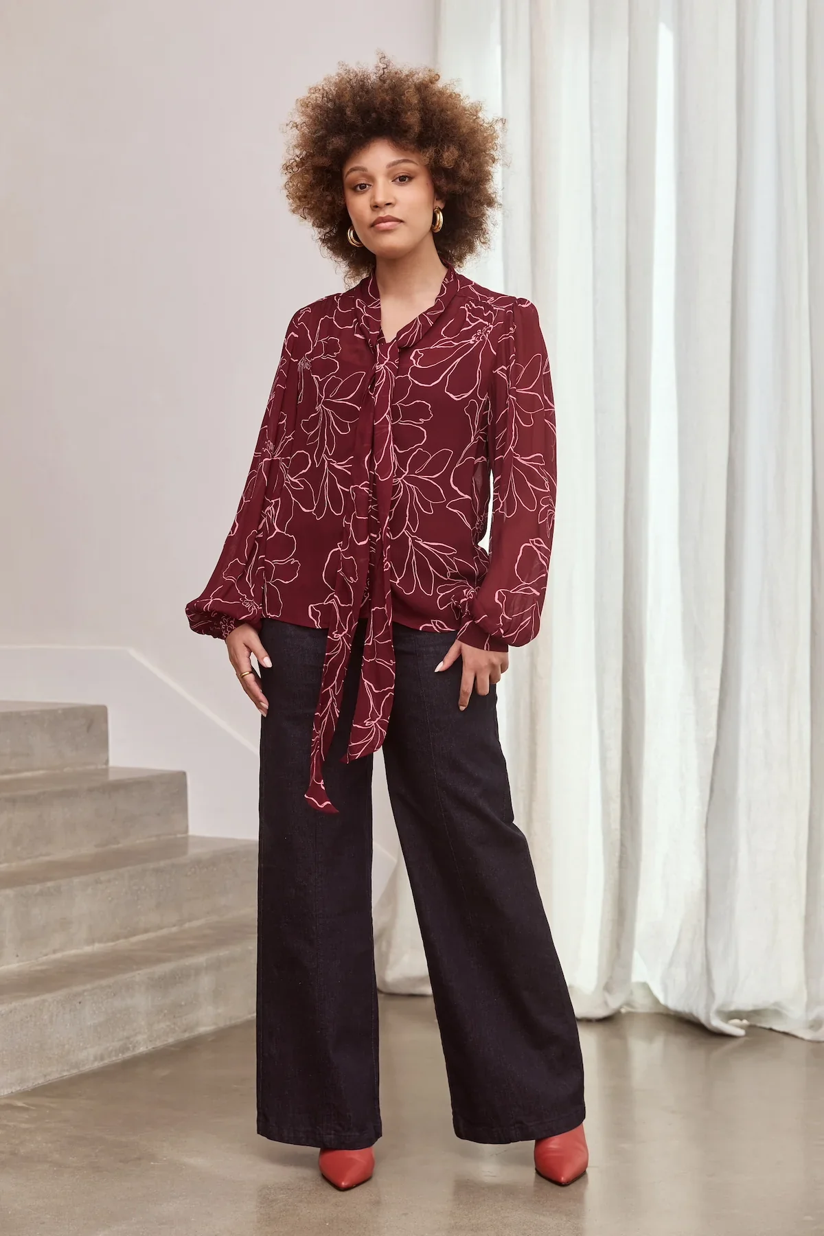 Magnolia Tie Neck Blouse - Image 8