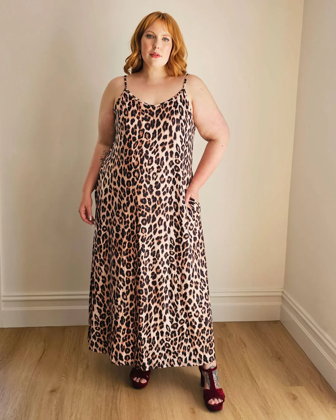 Maxi Slip Dress in Leopard Print - Image 3