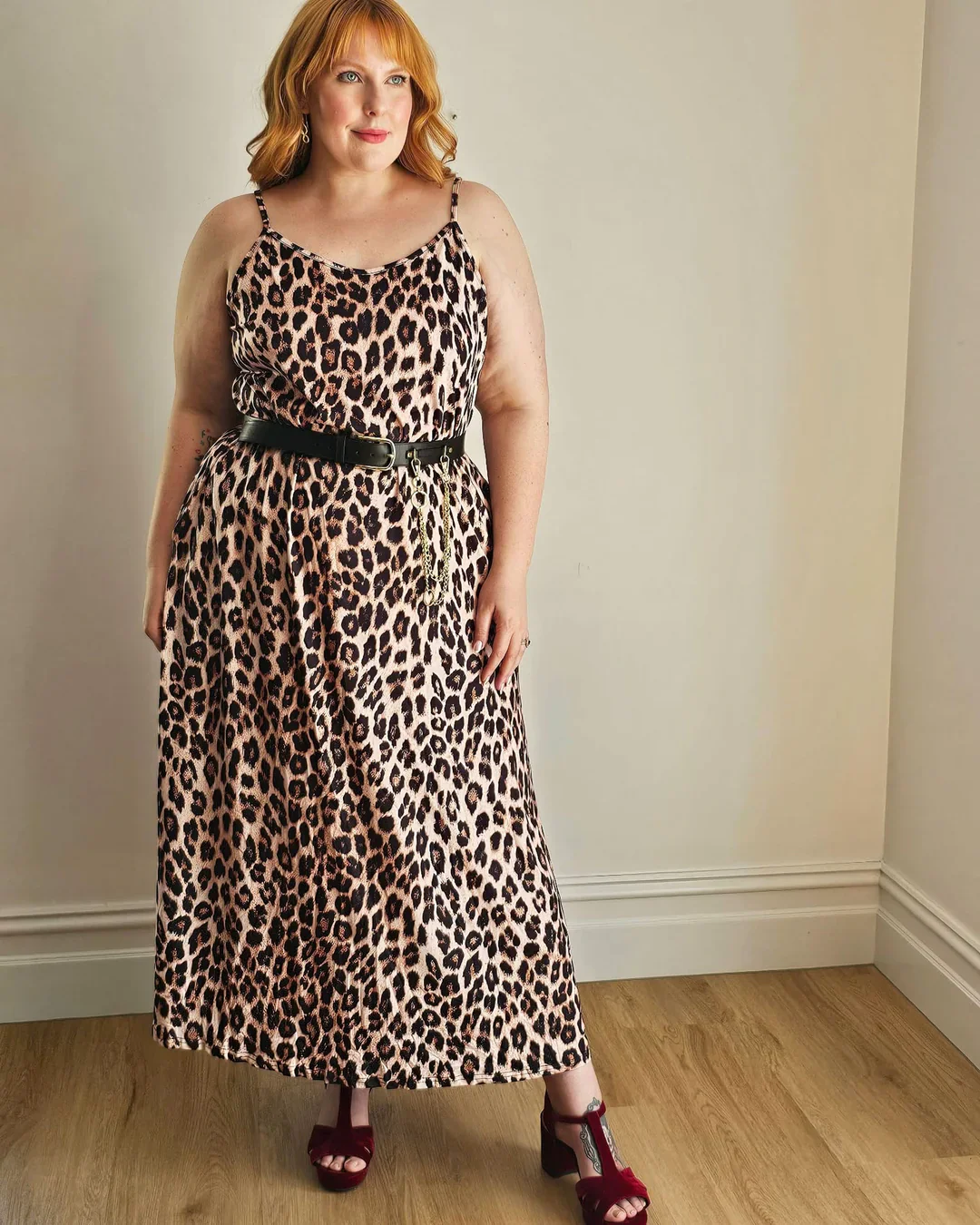 Maxi Slip Dress in Leopard Print - Image 4