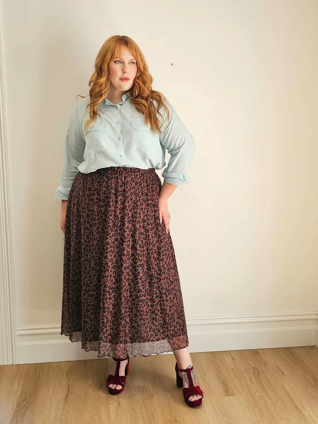 Mooku Mesh Skirt in Leopard Print - Image 3