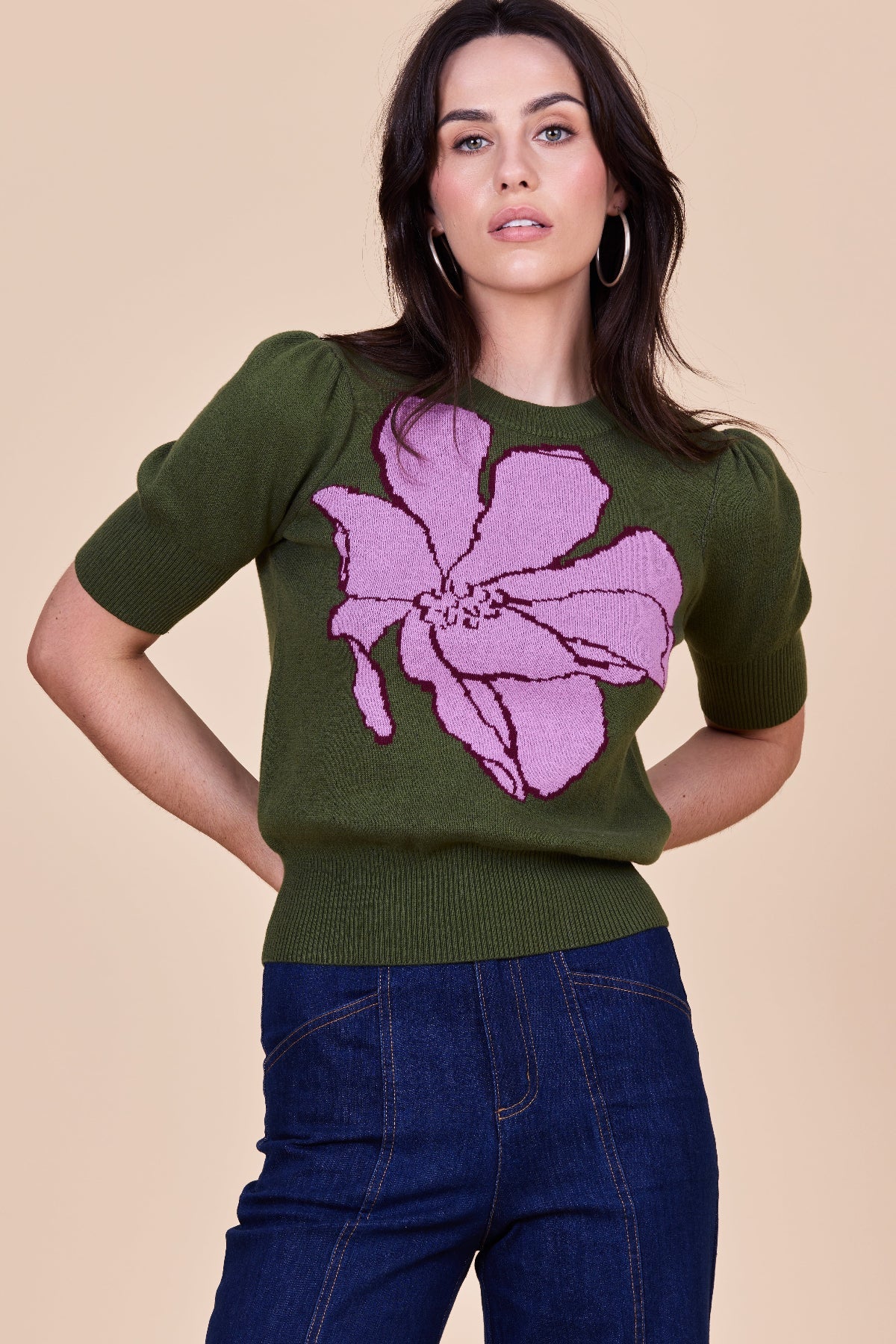 Olive Magnolia Knit Jumper - Image 6