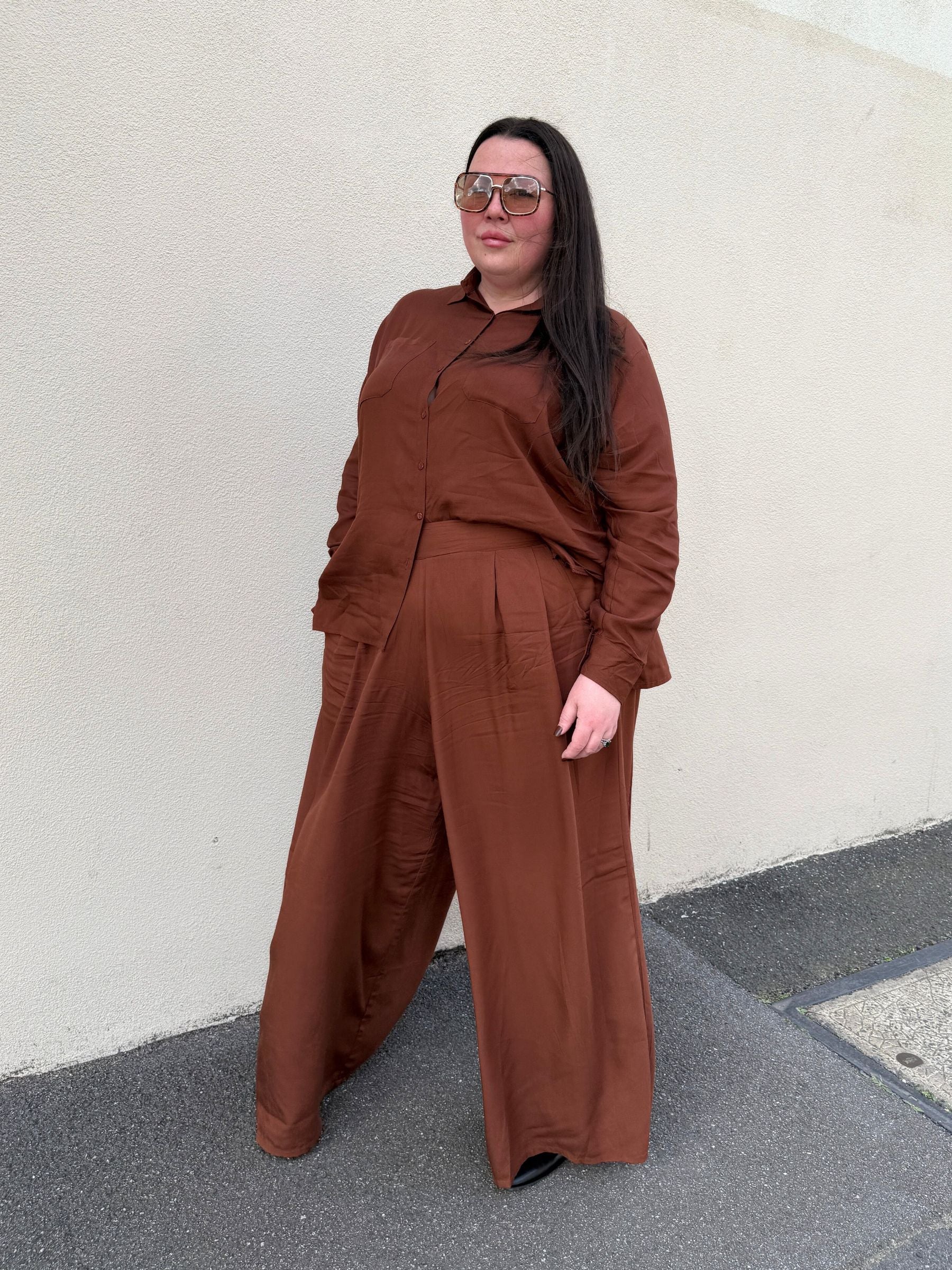 Palazzo Wide Leg Pants in Cocoa - Image 10