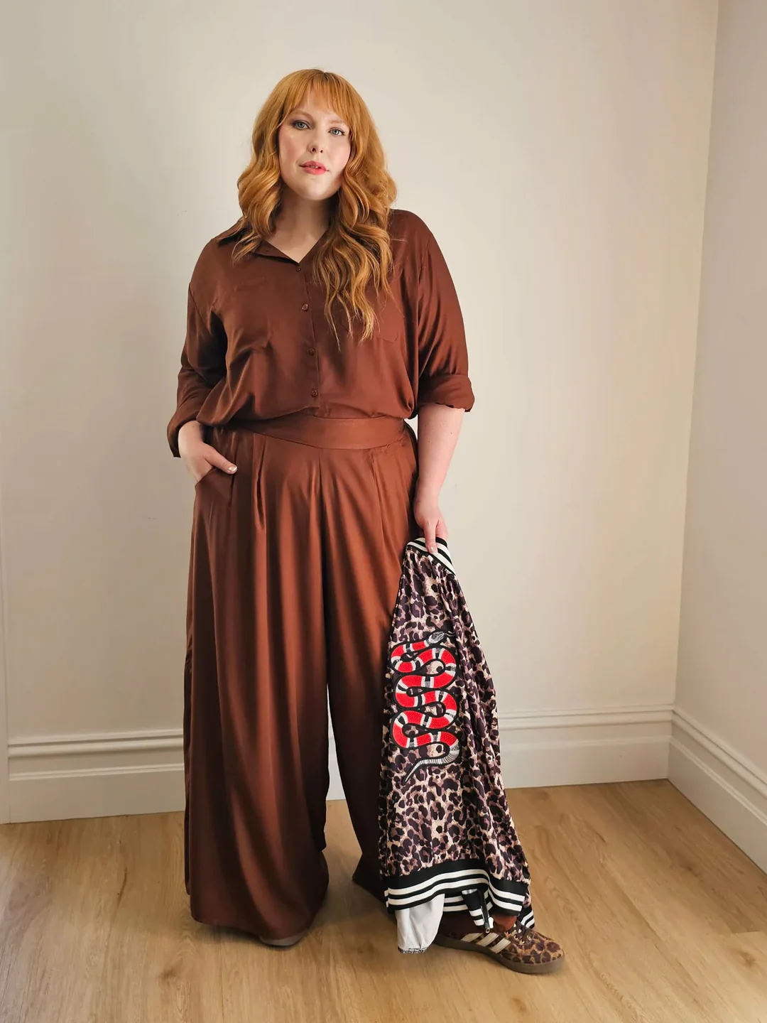 Palazzo Wide Leg Pants in Cocoa - Image 4