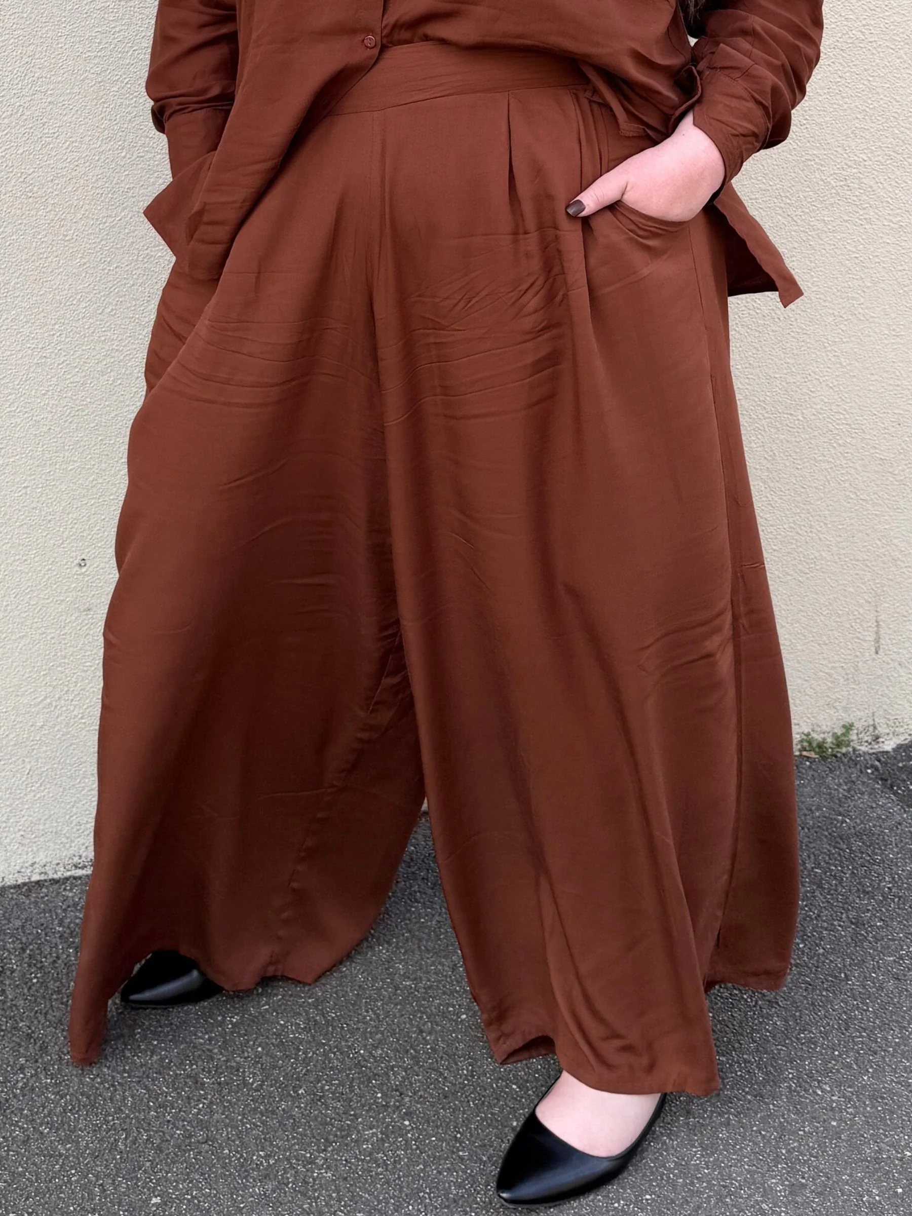 Palazzo Wide Leg Pants in Cocoa - Image 7