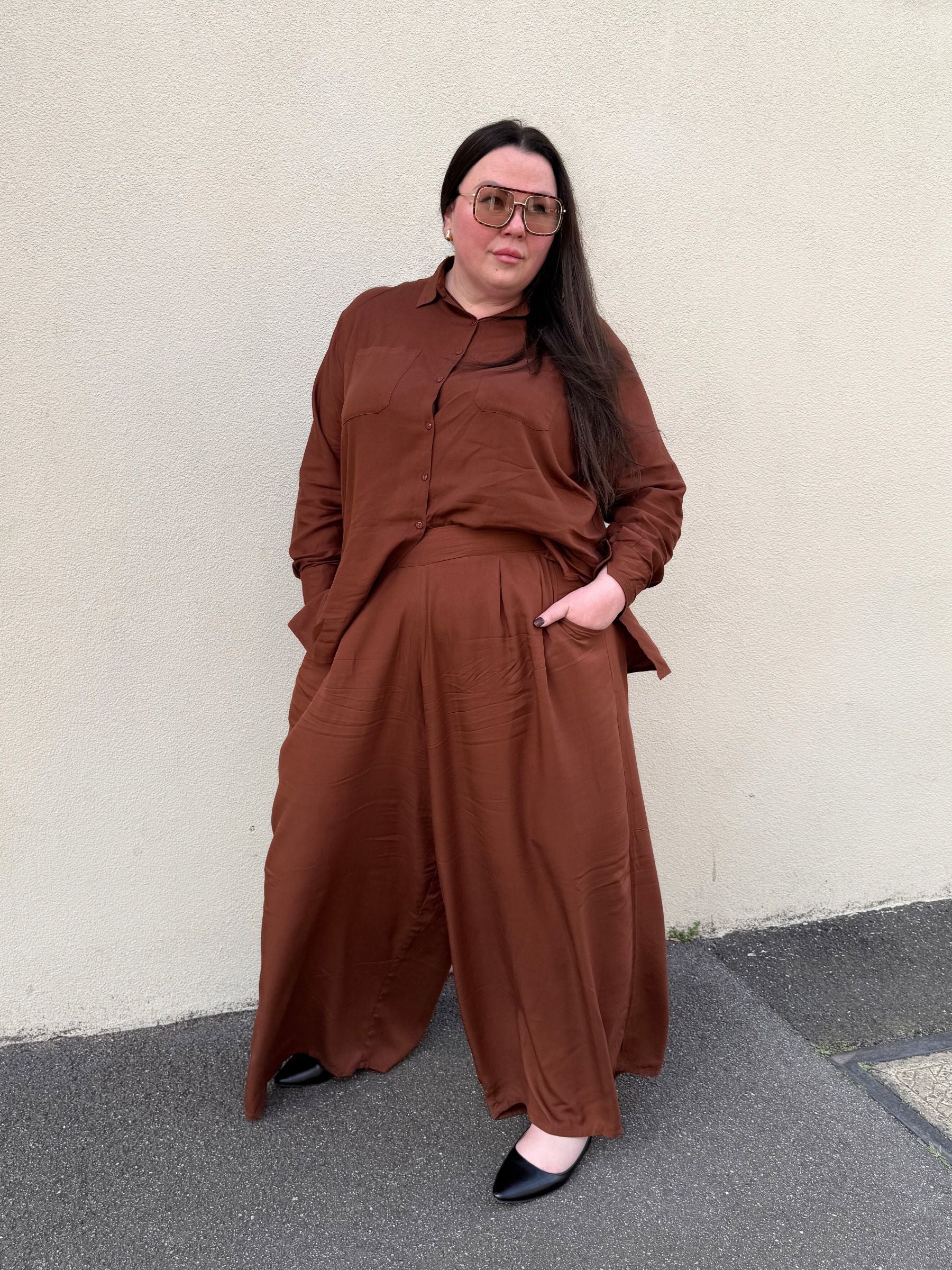 Palazzo Wide Leg Pants in Cocoa - Image 8