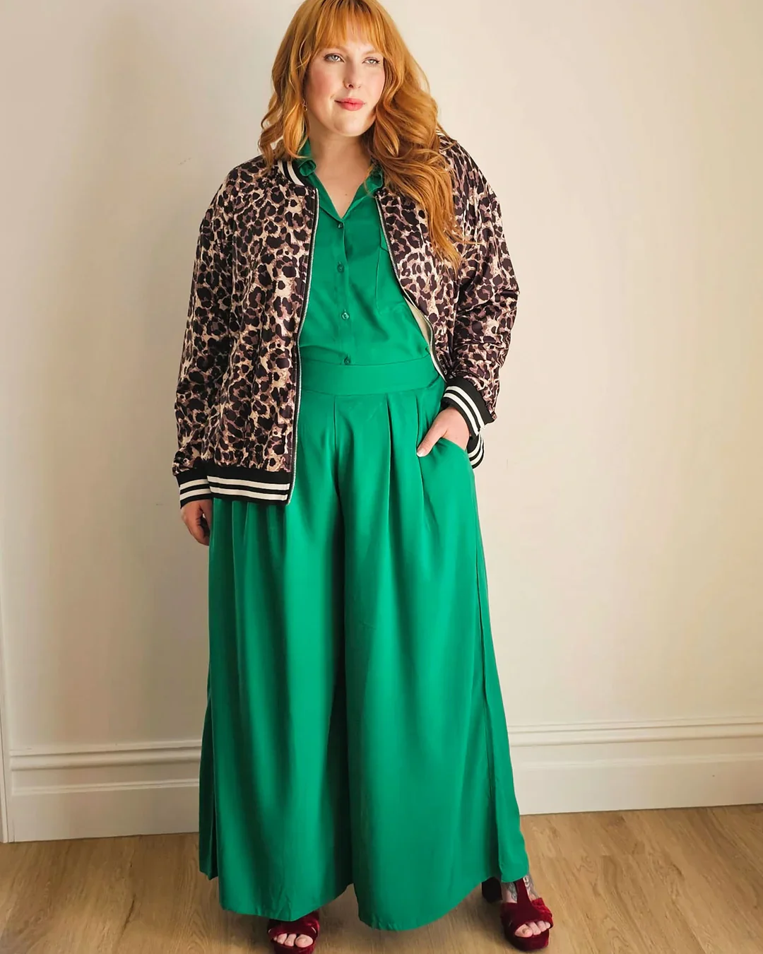 Palazzo Wide Leg Pants in Kelly Green - Image 6