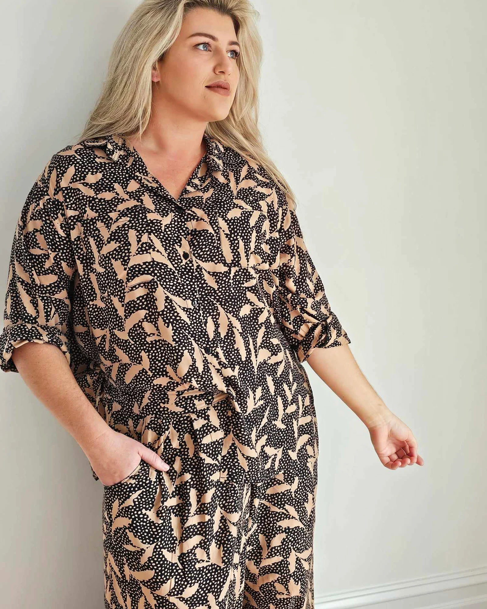 Palazzo Wide Leg Pants in Leaf Multi - Image 5