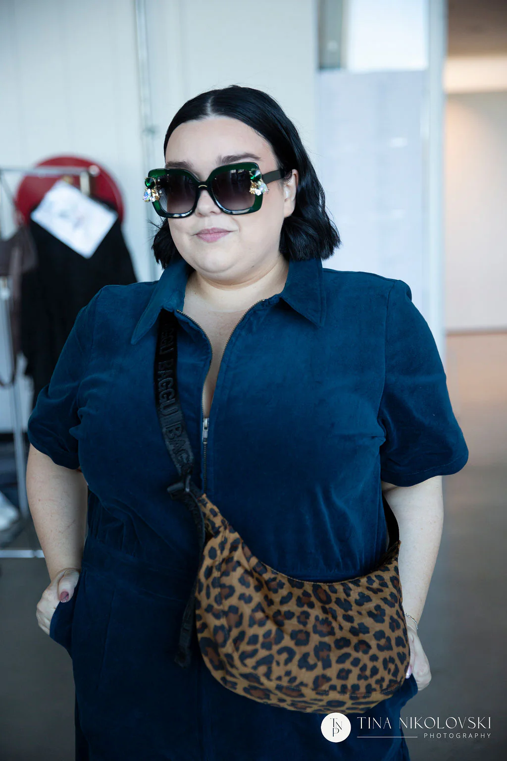 Small Nylon Crescent Bag - Leopard - Image 6