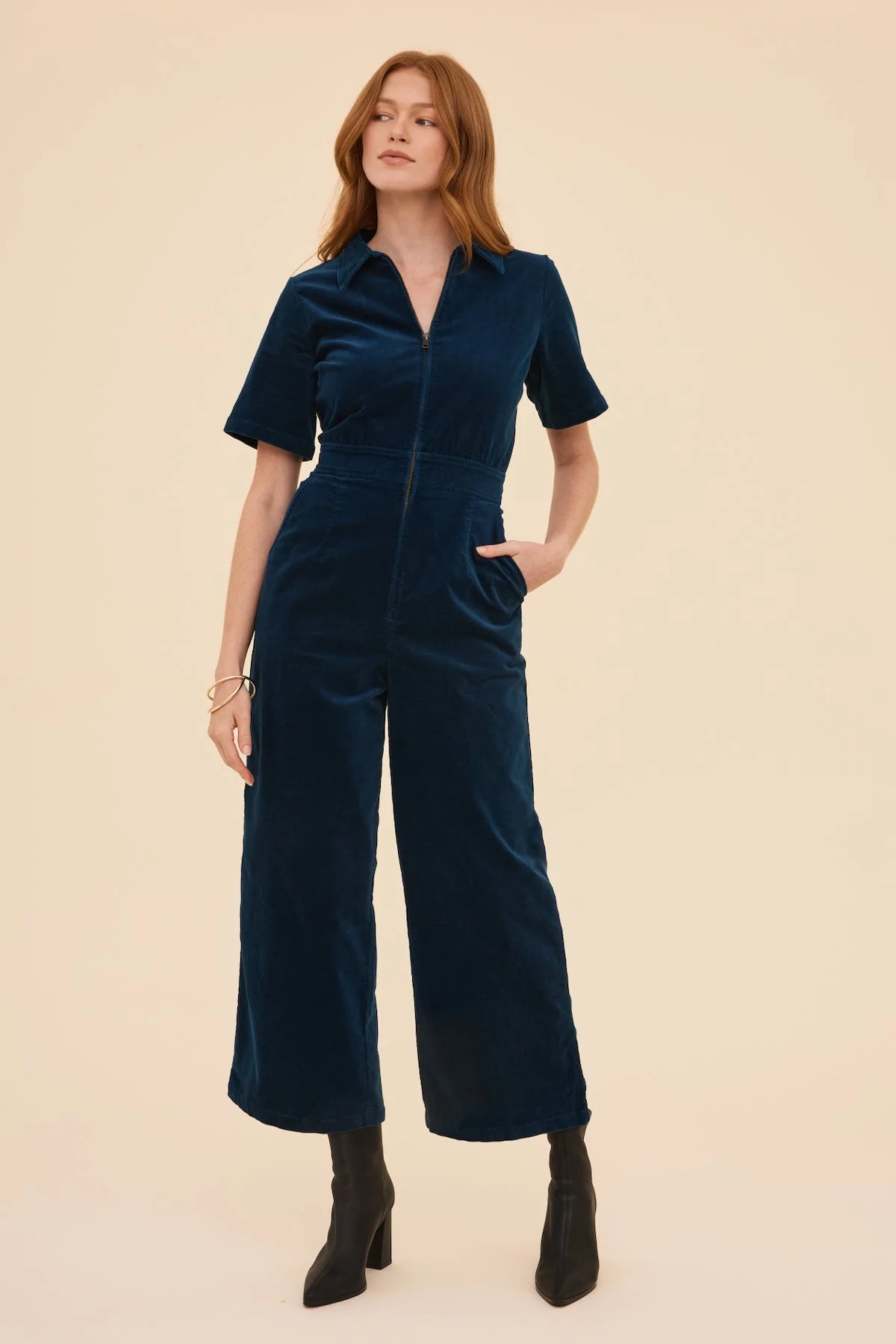 Petrol Velvet Freestyler Jumpsuit - Image 15