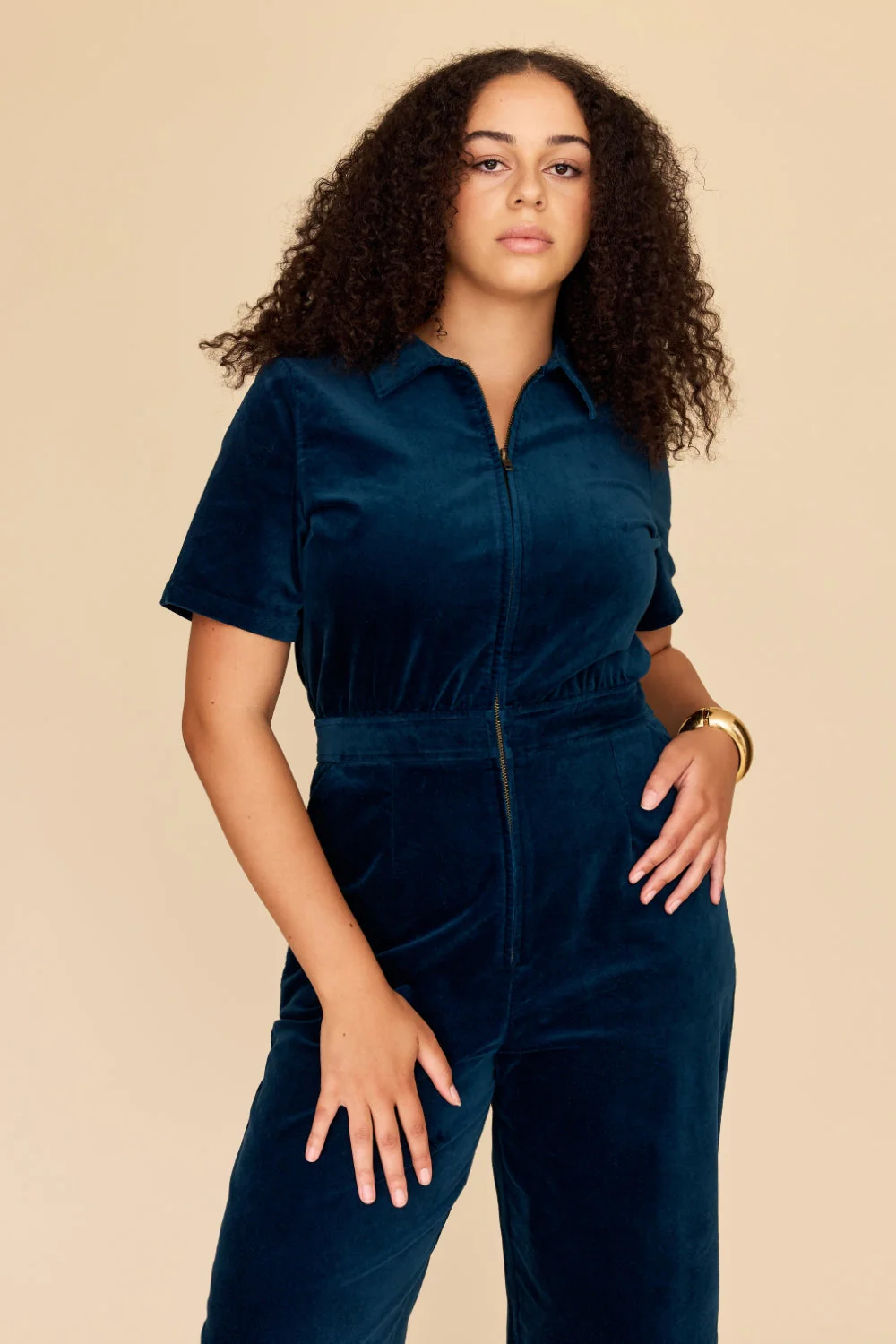 Petrol Velvet Freestyler Jumpsuit - Image 3
