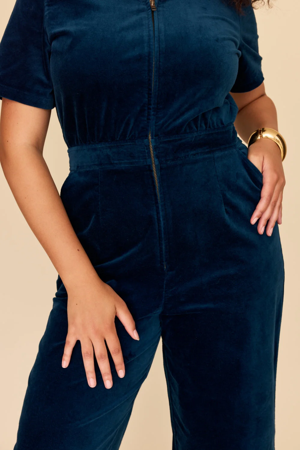 Petrol Velvet Freestyler Jumpsuit - Image 6