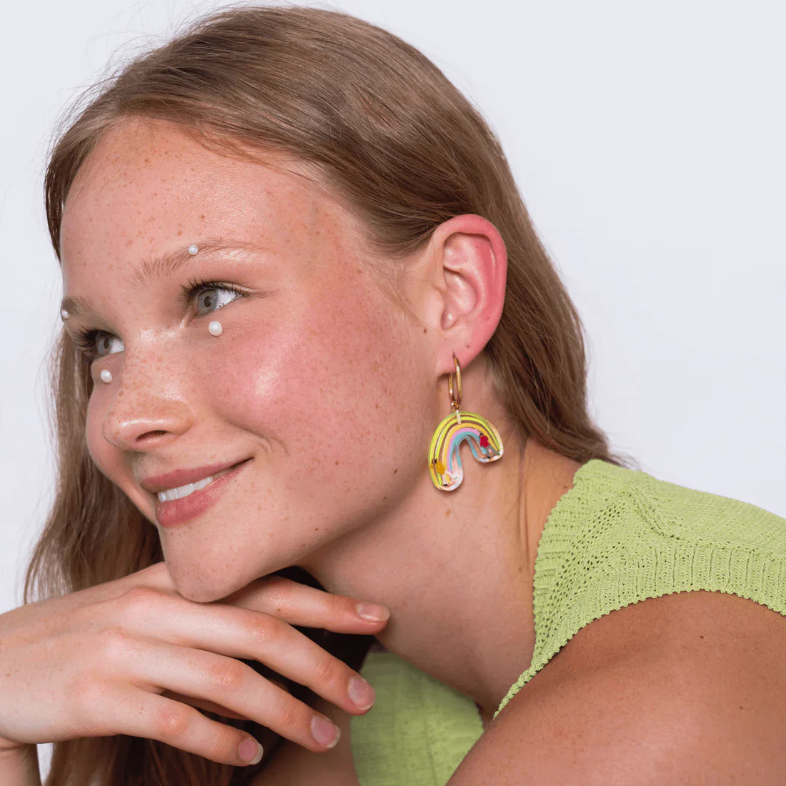 Rainbow Love Drop Earrings - Image 3