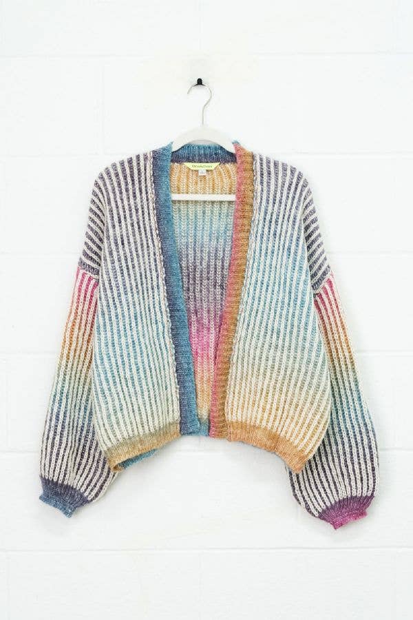 Rainbow Stripe Open Cardigan - Image 4