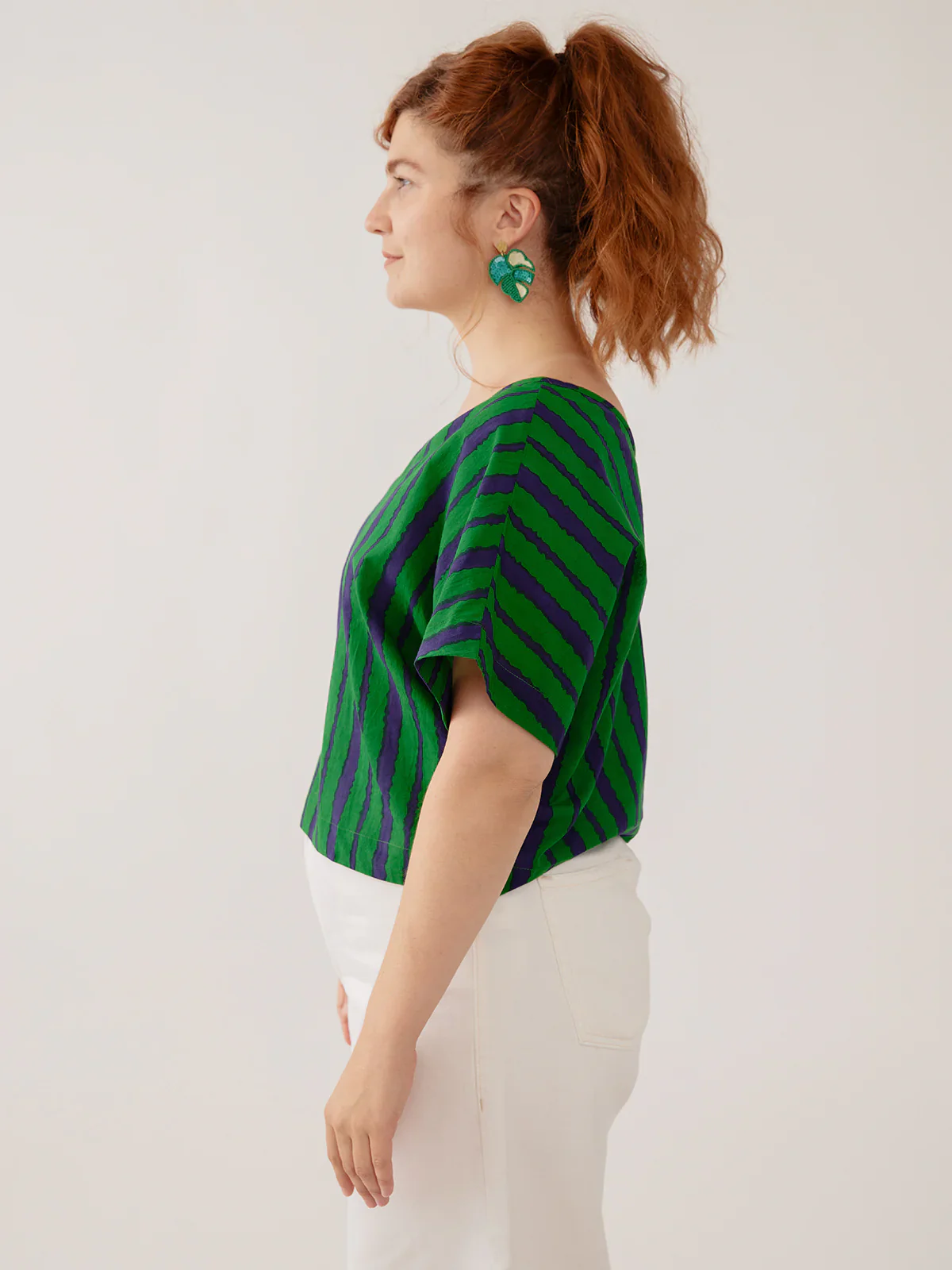 Riley V-Neck Dolman Top - Emerald - Image 4
