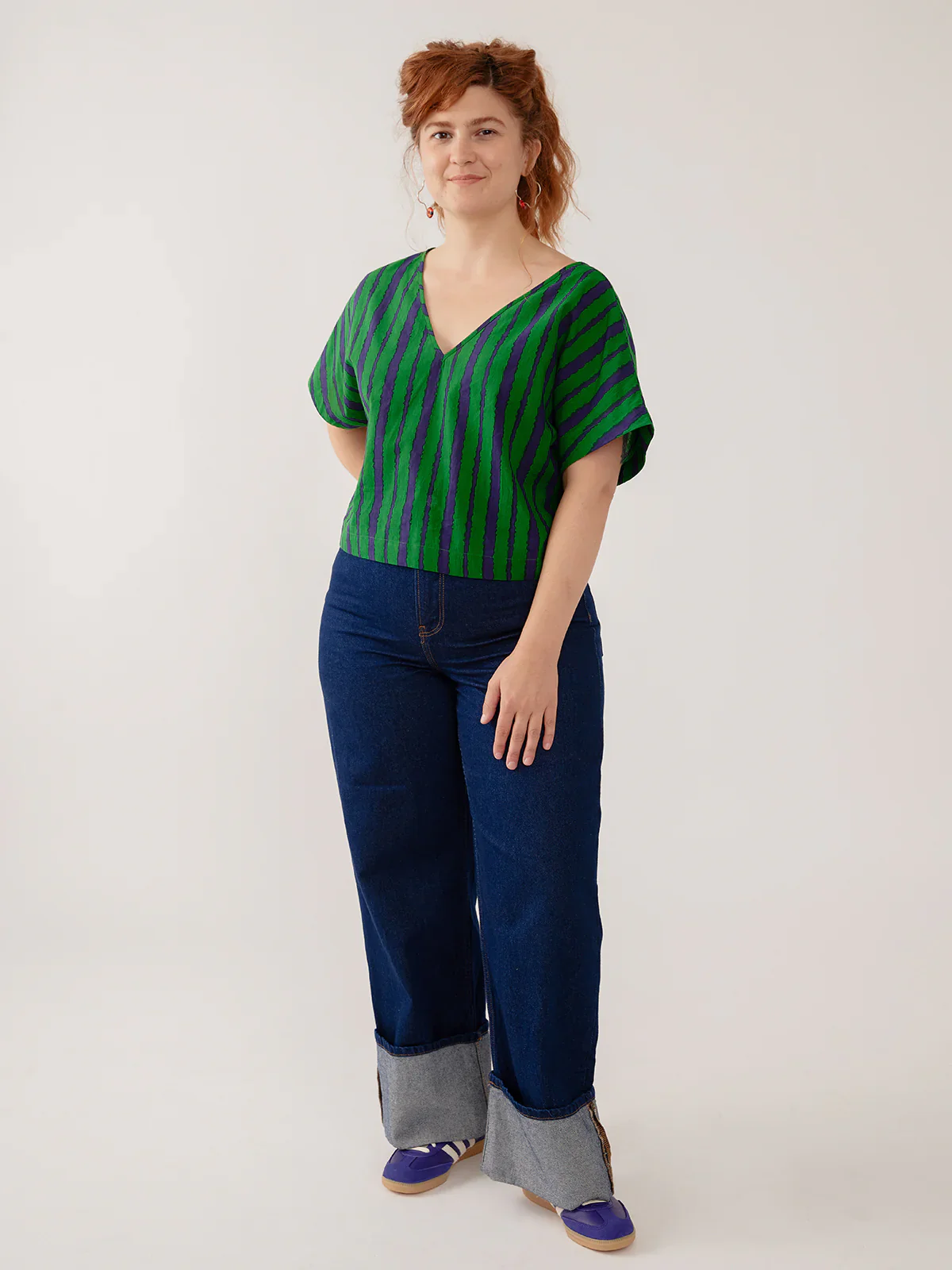 Riley V-Neck Dolman Top - Emerald - Image 6