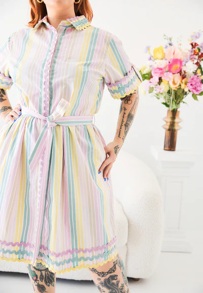 Shawty Button Down Dress in Gelato - Image 3