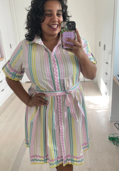Shawty Button Down Dress in Gelato - Image 5