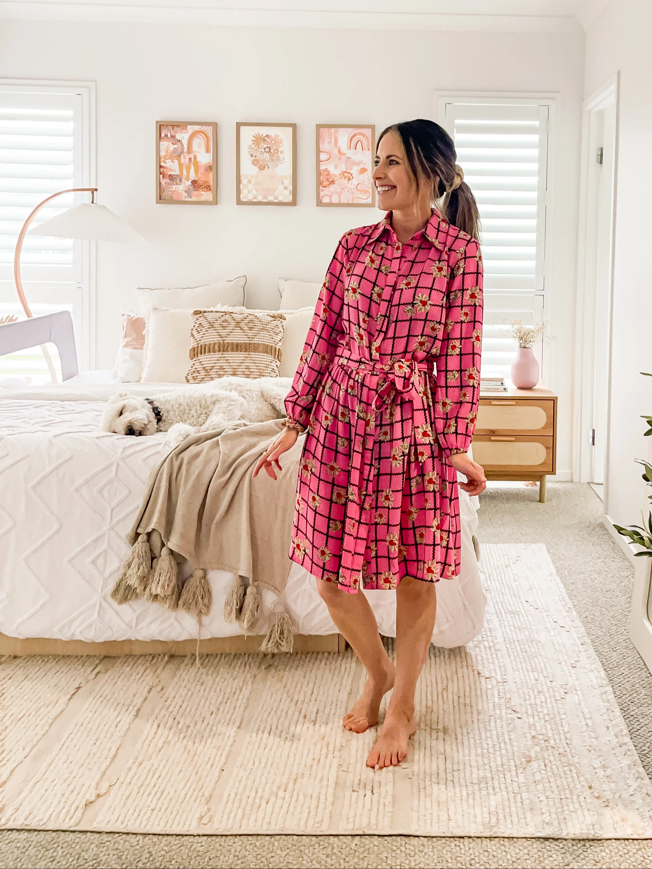 Shawty Button Down Dress in Hella Pink - Image 10