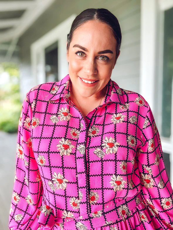 Shawty Button Down Dress in Hella Pink - Image 3
