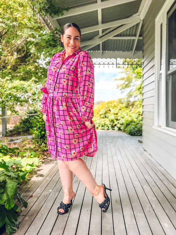 Shawty Button Down Dress in Hella Pink - Image 5