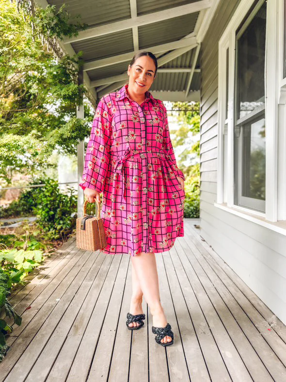 Shawty Button Down Dress in Hella Pink - Image 6
