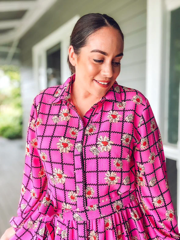 Shawty Button Down Dress in Hella Pink - Image 8
