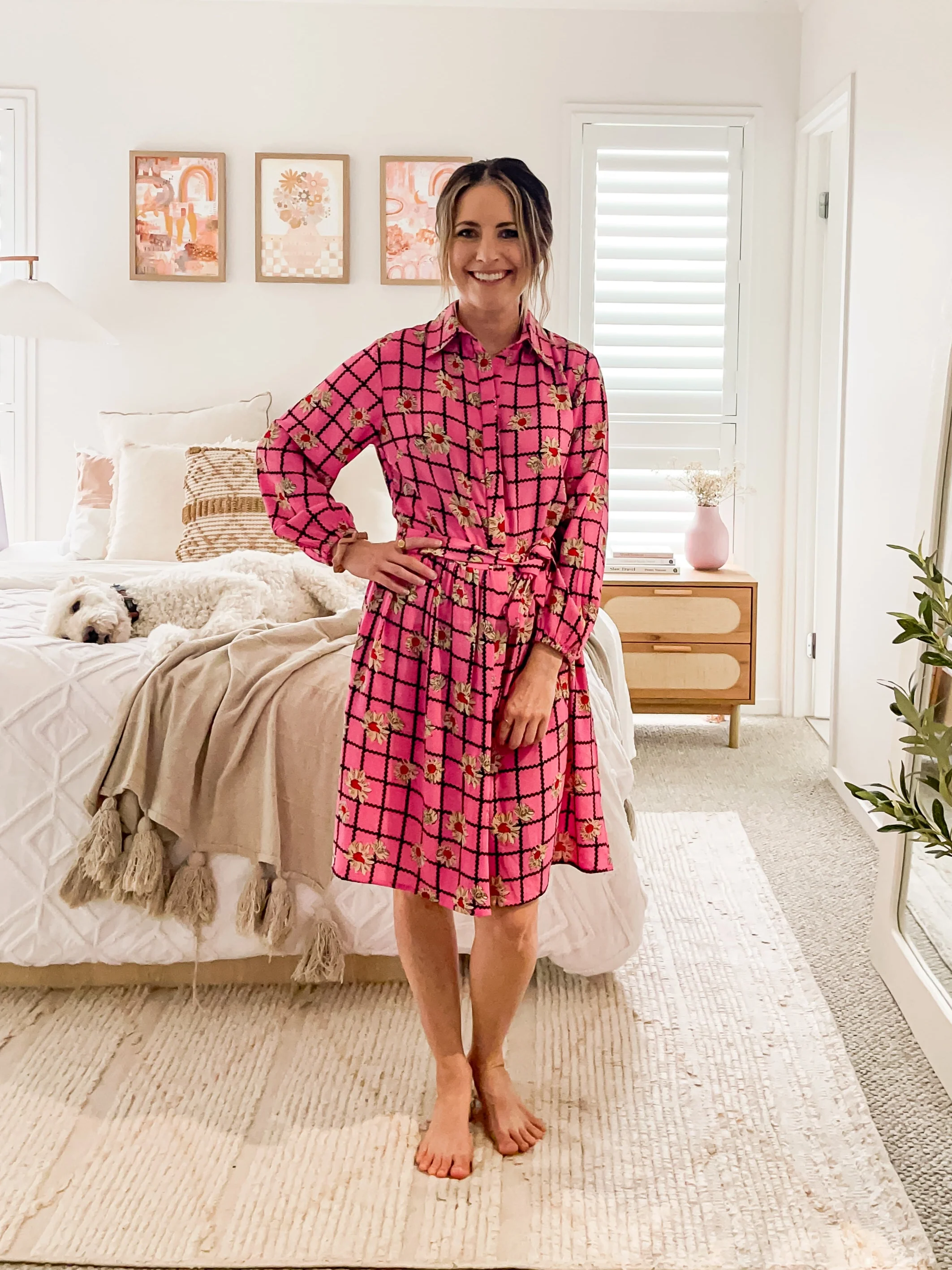 Shawty Button Down Dress in Hella Pink - Image 9