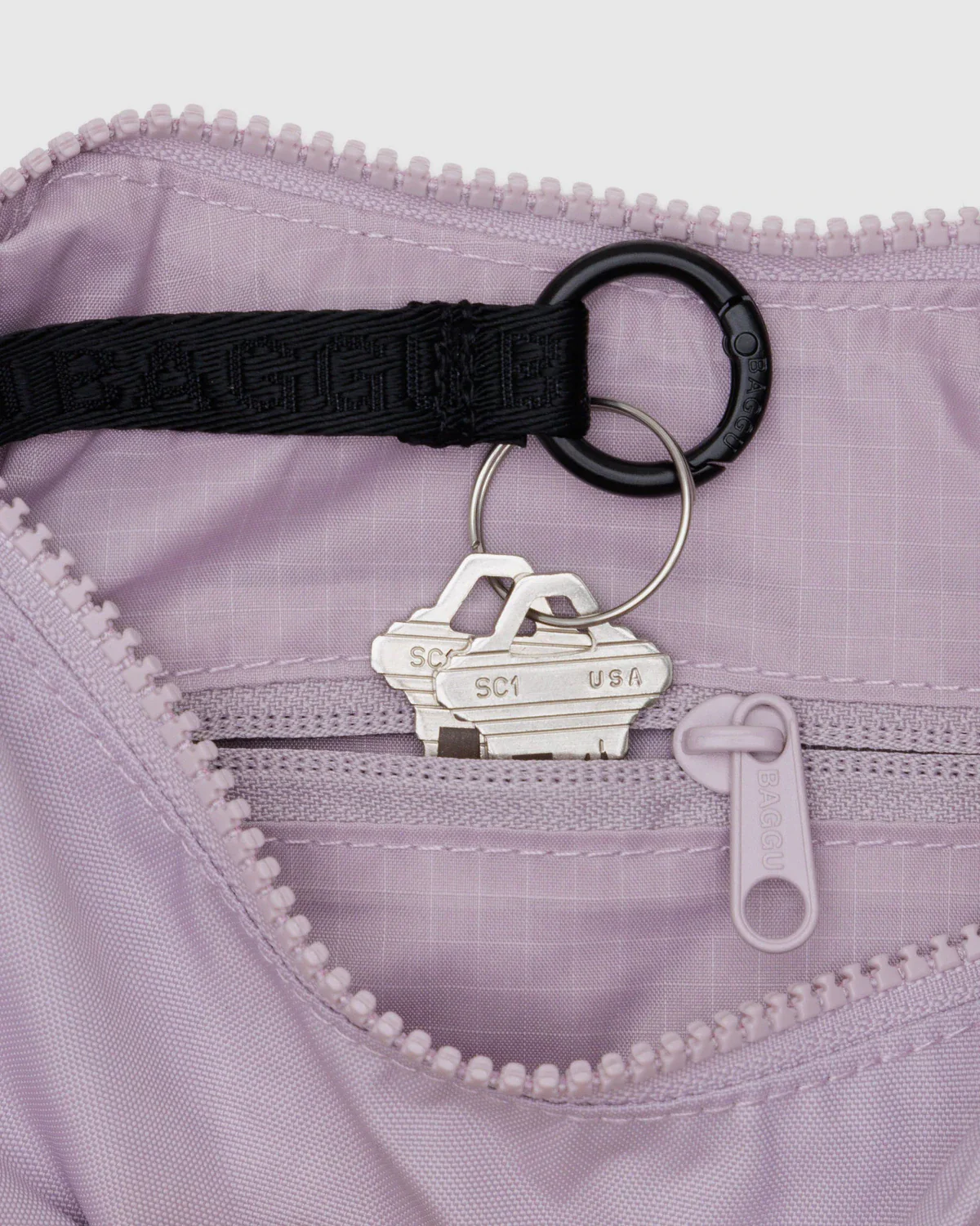 Small Nylon Crescent Bag - Dusty Pink - Image 4
