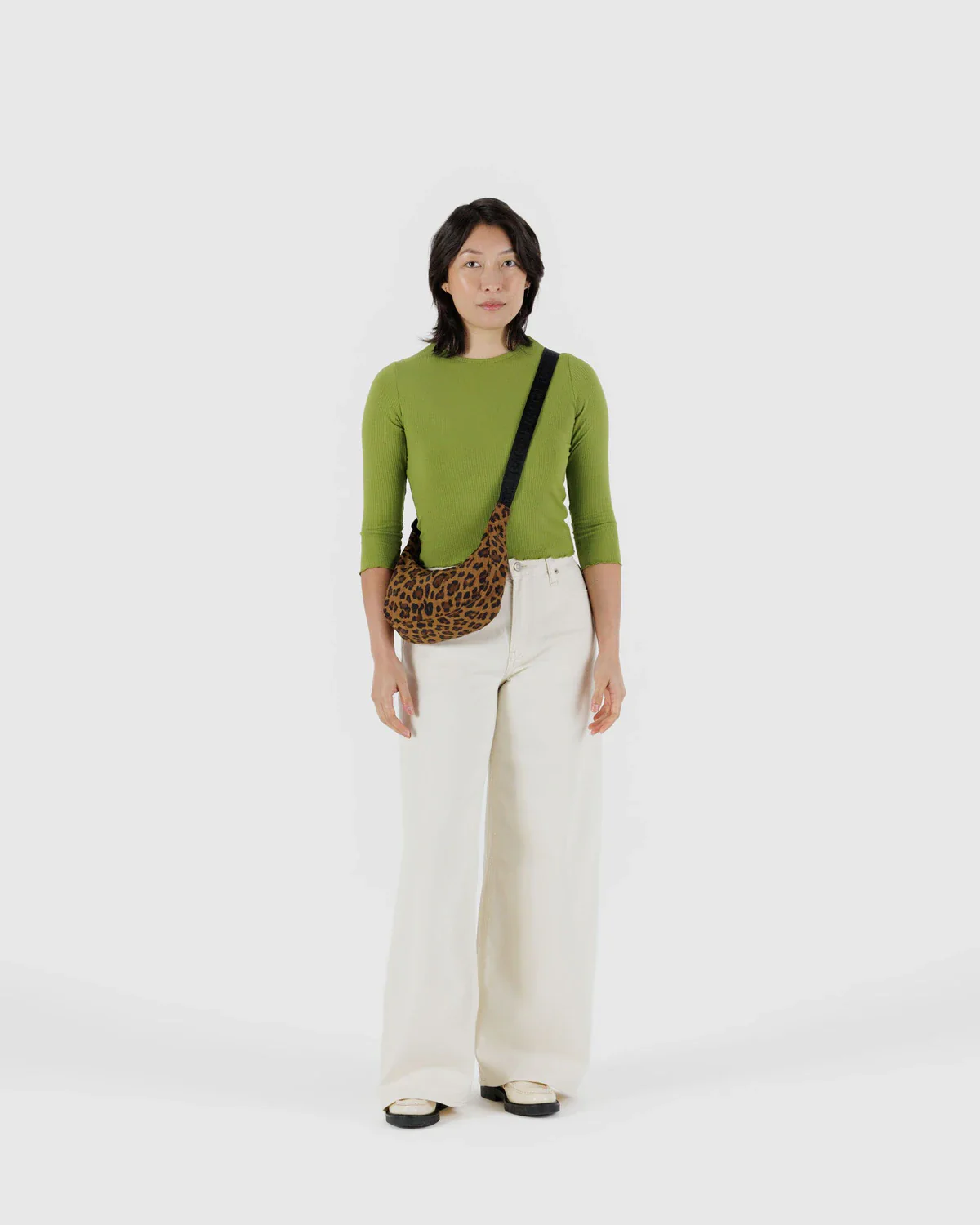 Small Nylon Crescent Bag - Leopard - Image 2