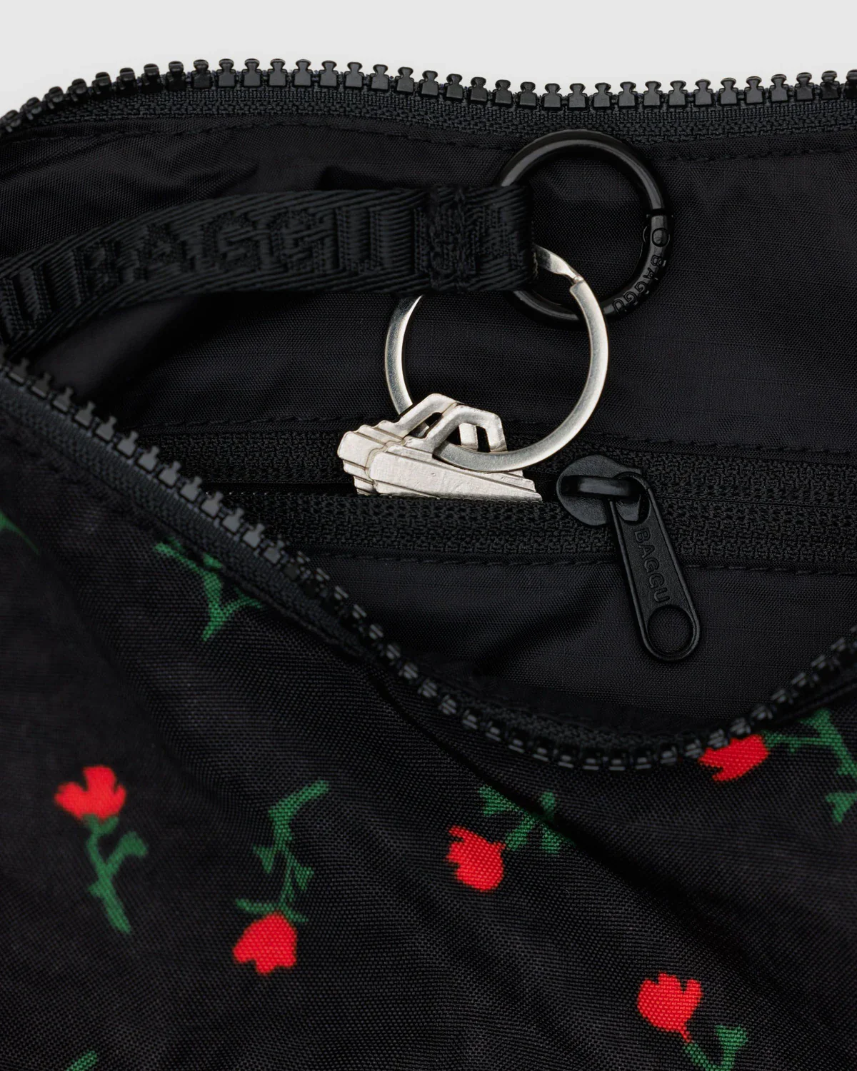 Small Nylon Crescent Bag - Painted Wildflower - Image 2