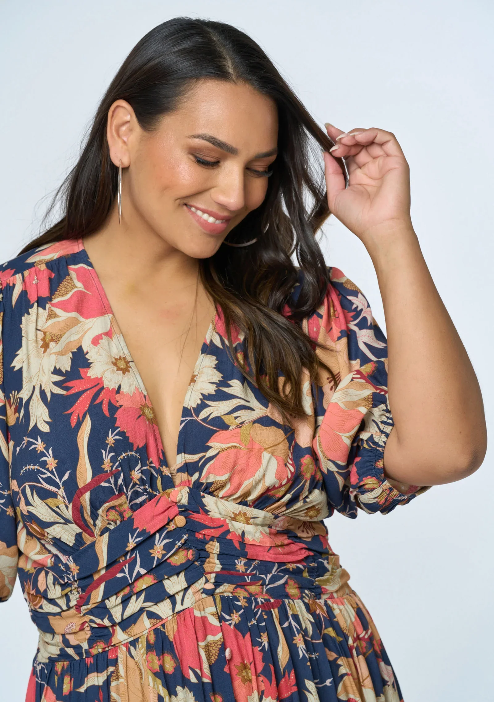 Sprung Mini Dress - Navy Floral - Image 2