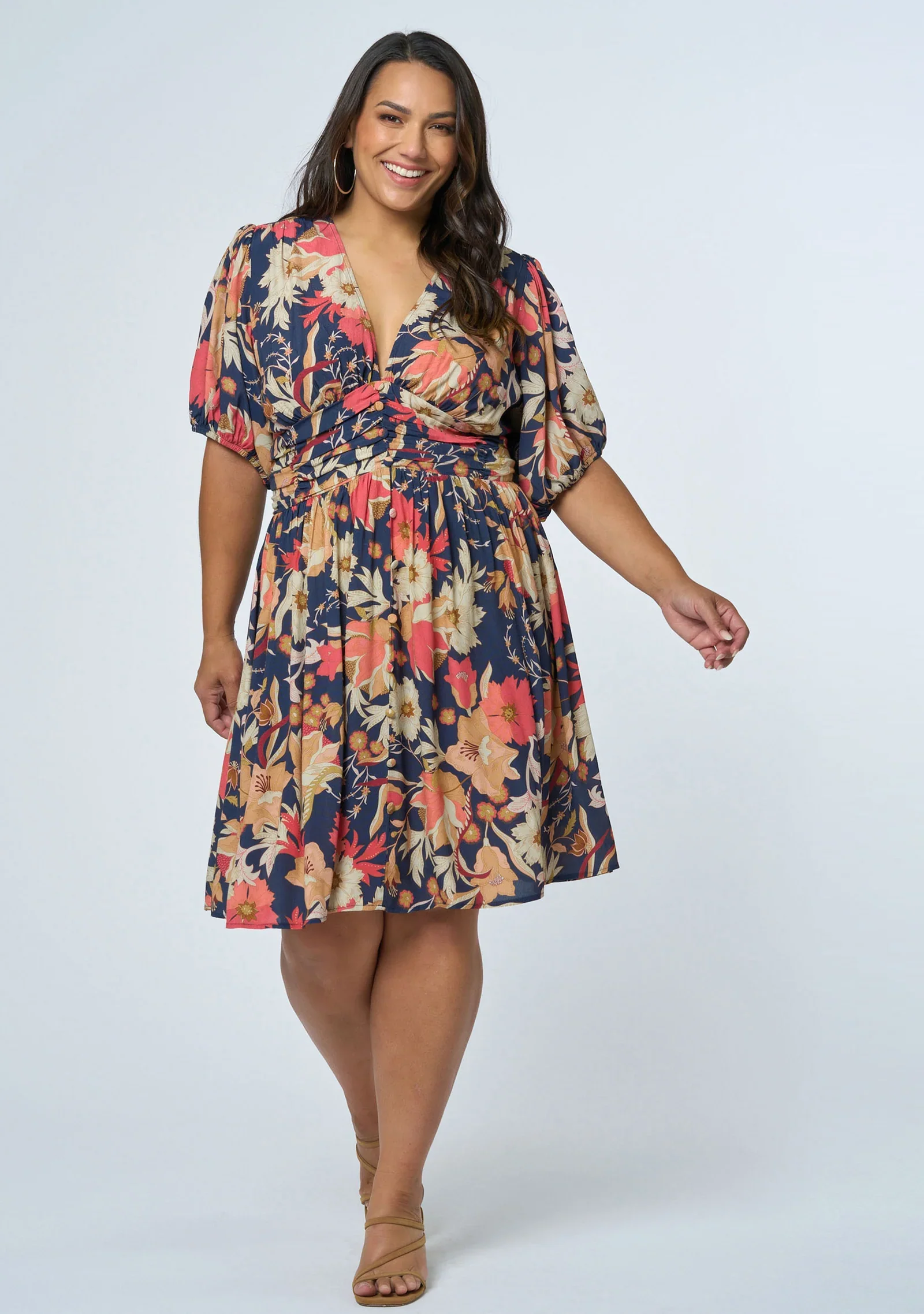 Sprung Mini Dress - Navy Floral - Image 5