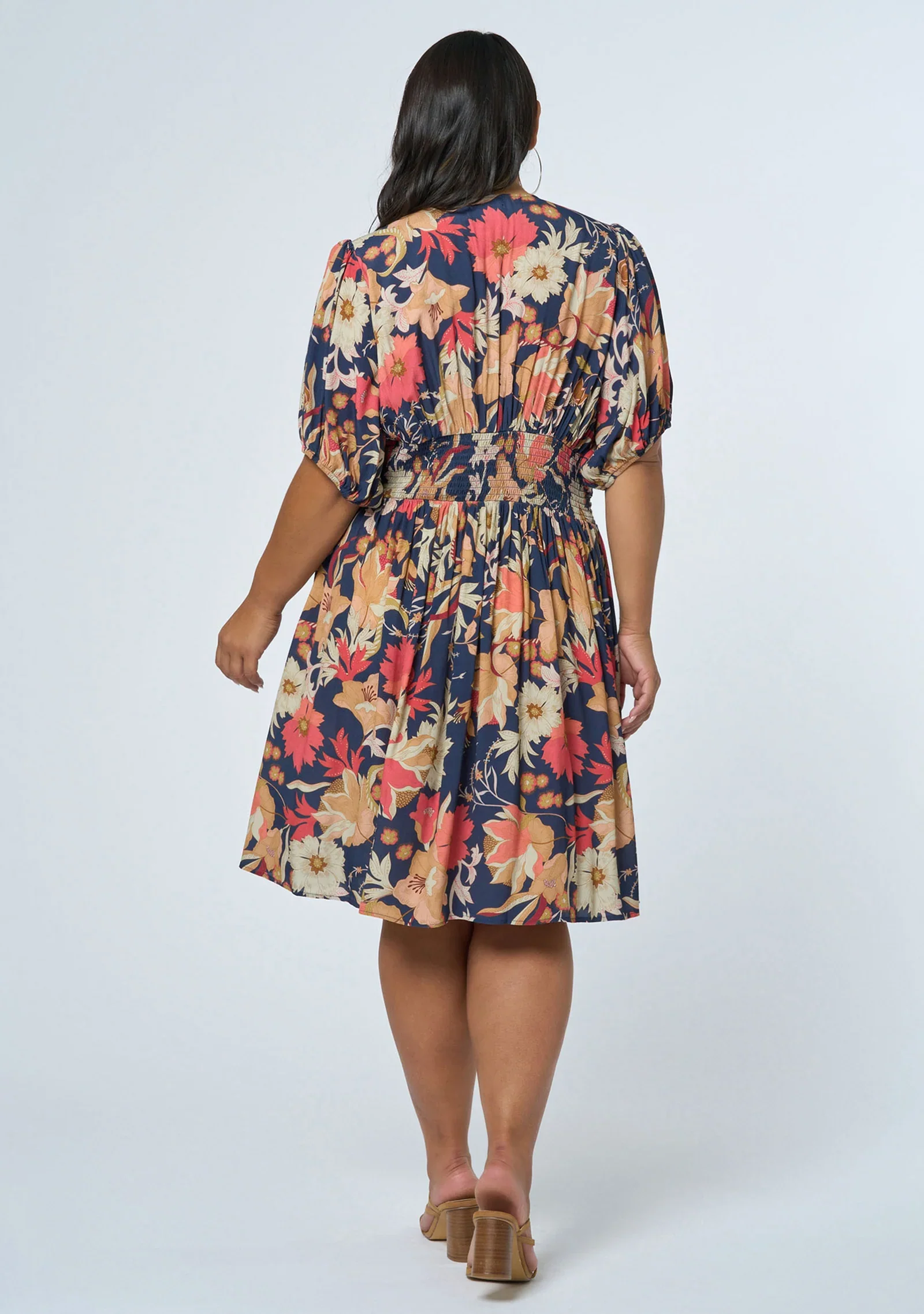 Sprung Mini Dress - Navy Floral - Image 7